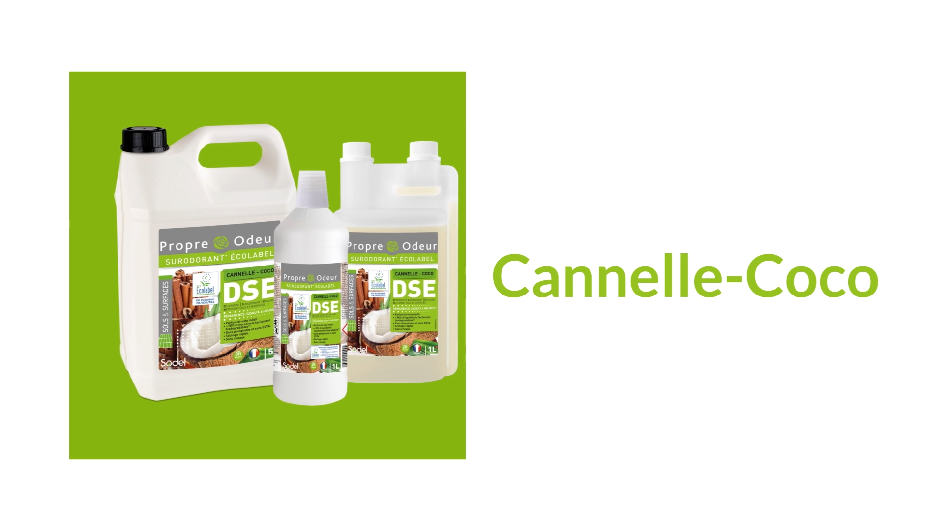 Cargar vídeo: DSE - Détergent Surodorant Ecolabel - 3 parfums - 1L ou 5L - Sodel