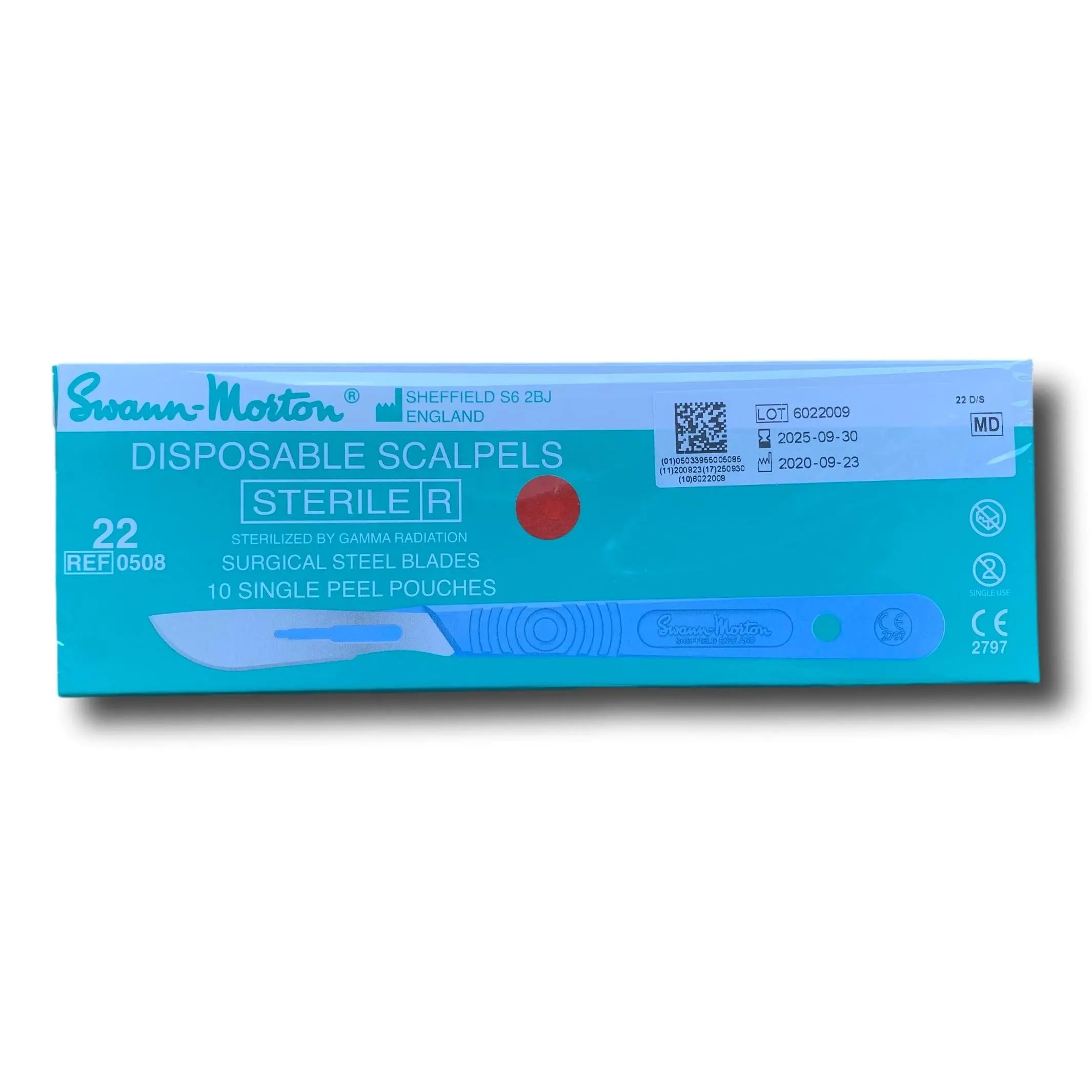 Sterile single-use scalpels - Swann-Morton - Box of 10
