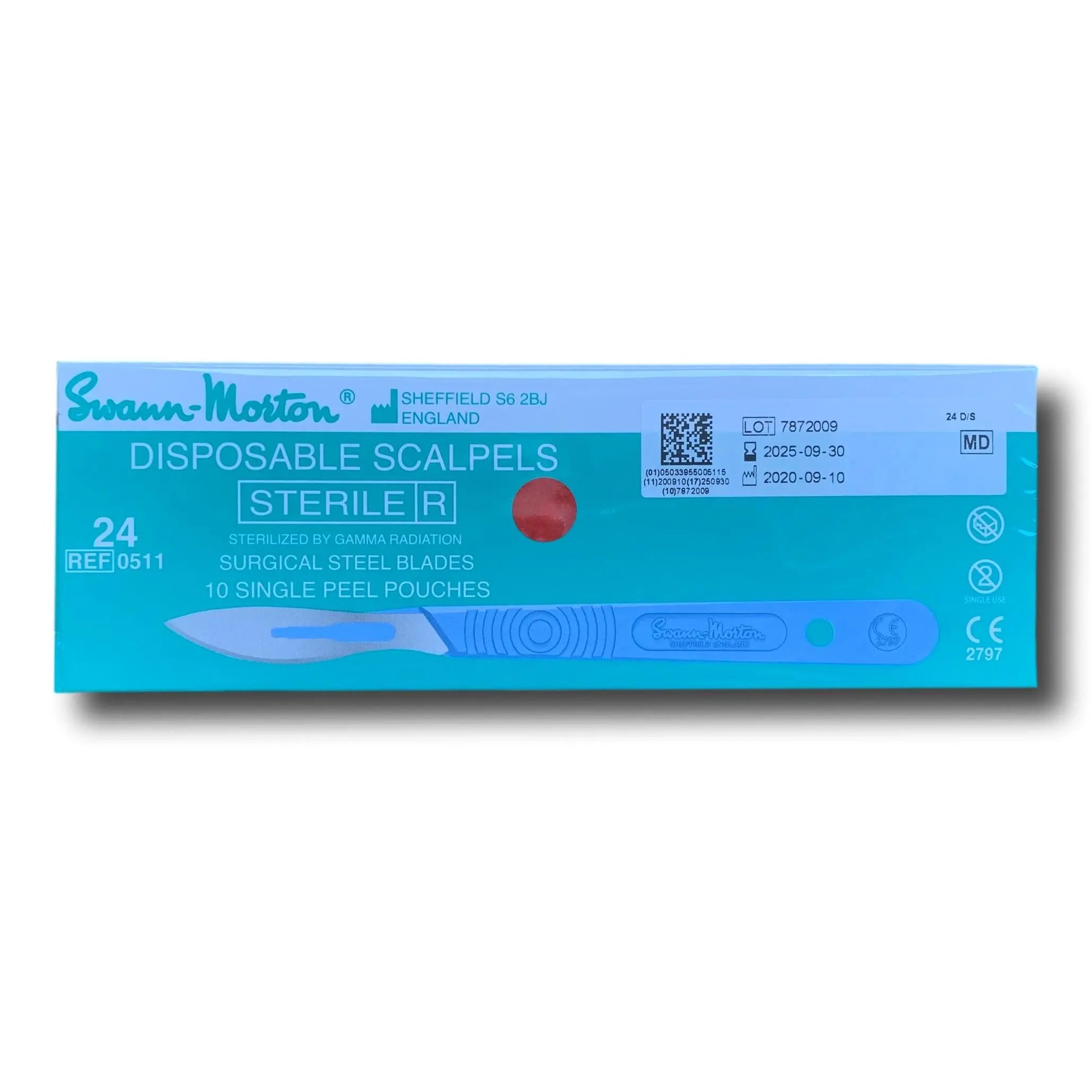 Sterile single-use scalpels - Swann-Morton - Box of 10