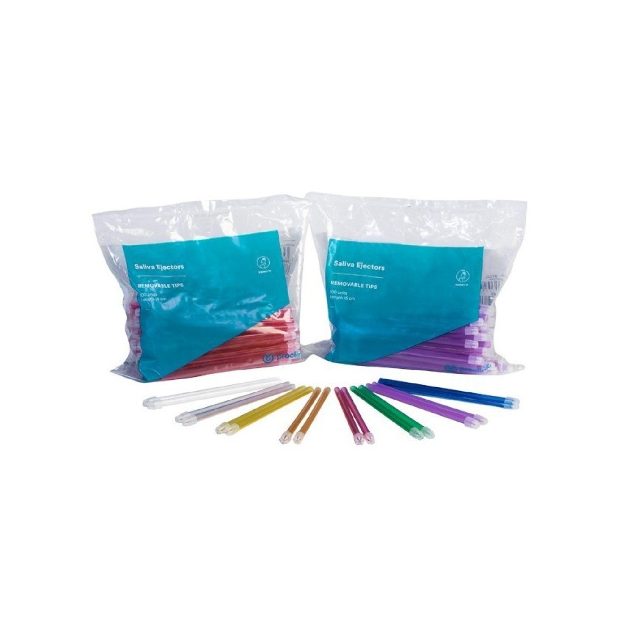 BOMBAS DE SALIVA AZUL 15cm 100u PROCLINIC