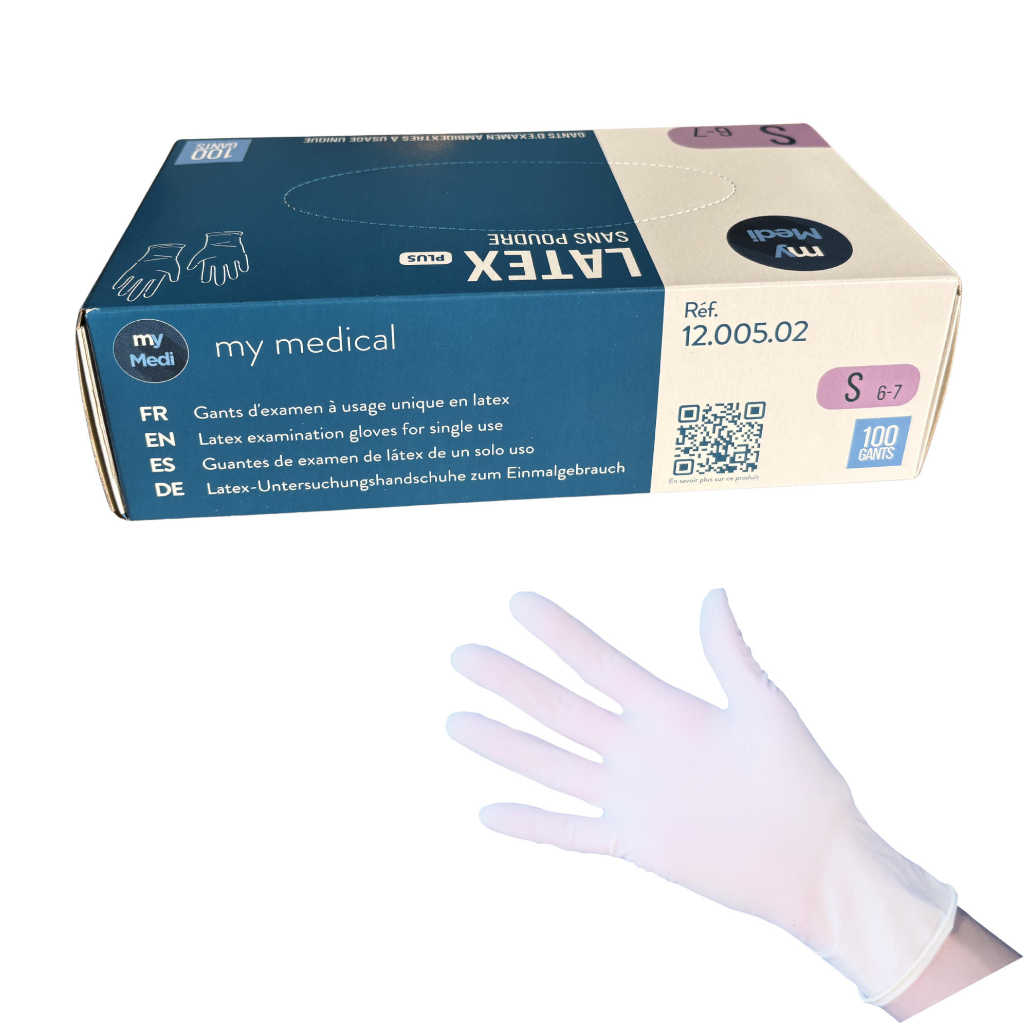 Examination Gloves - Latex - Powder Free - Ambidextrous - Box of 100 - My Podologie