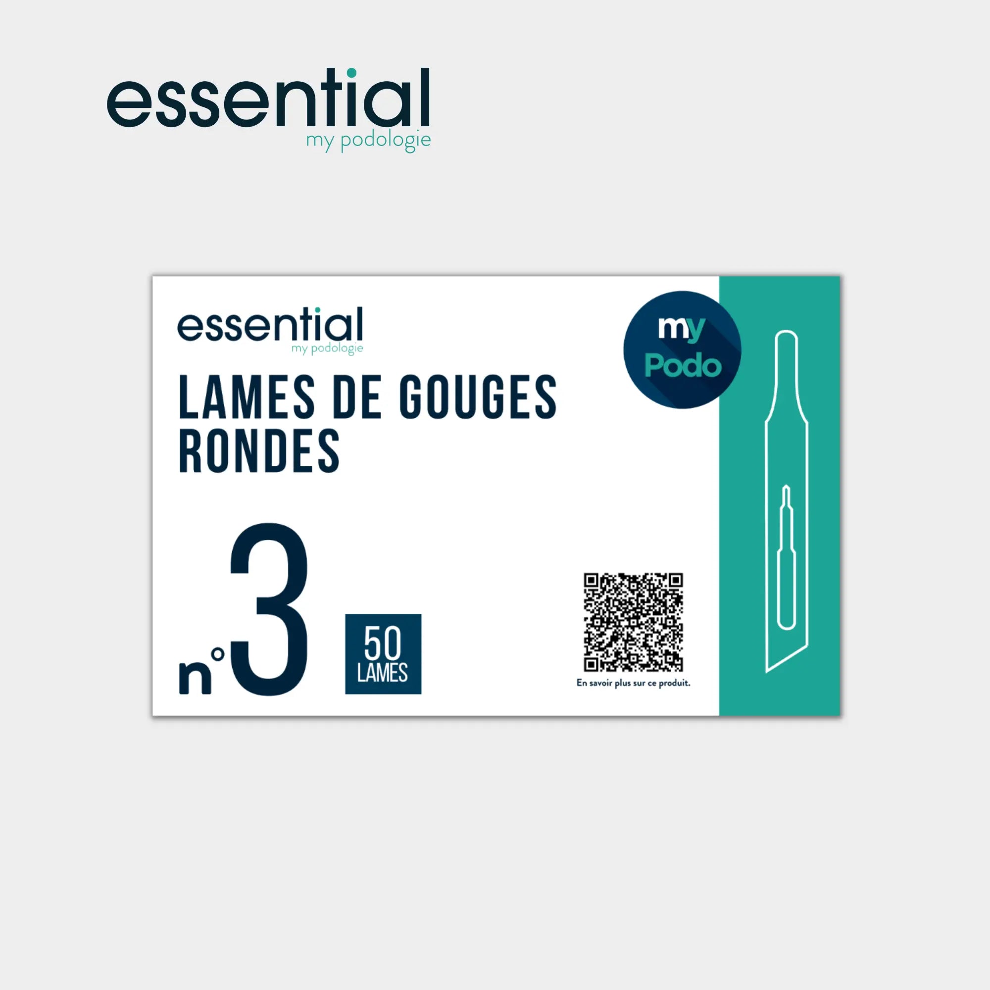 50 Lames de gouges stériles - Rondes - Essential by My Podologie