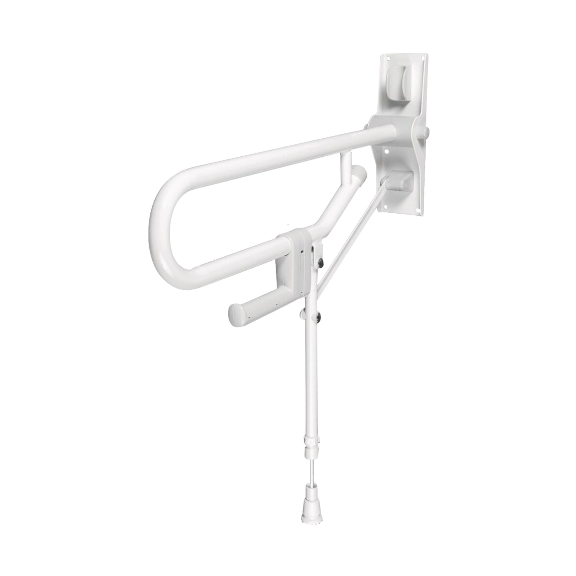 Barre d'Appui Rabattable Avec Pied - Blanc - AKW