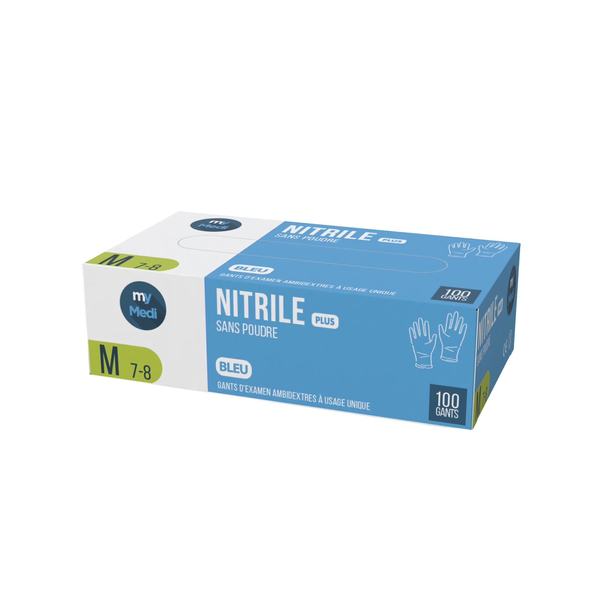 Guantes de exploración - Nitrilo - Sin polvo - Ambidiestros - Caja de 100 - My Podologie