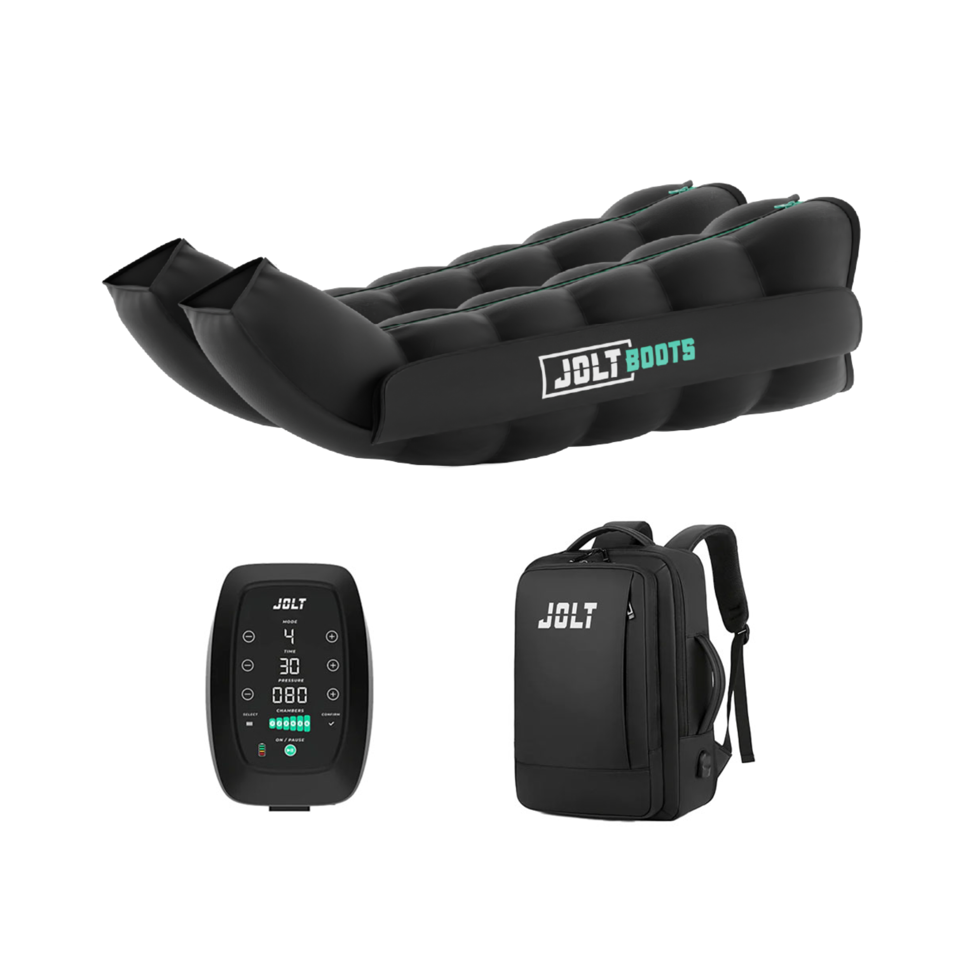 Botas de presoterapia - Pack completo - 3 tallas - Jolt Boots