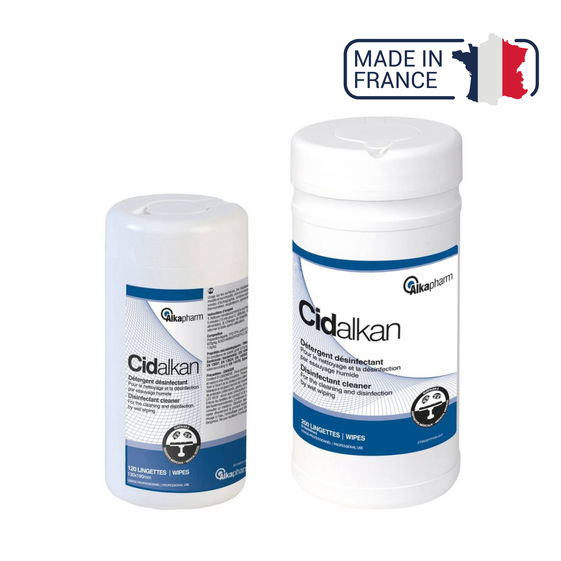 Cidalkan - Désinfection des surfaces, équipements et dispositifs médicaux - 2 contenances - Alkapharm - My Médical