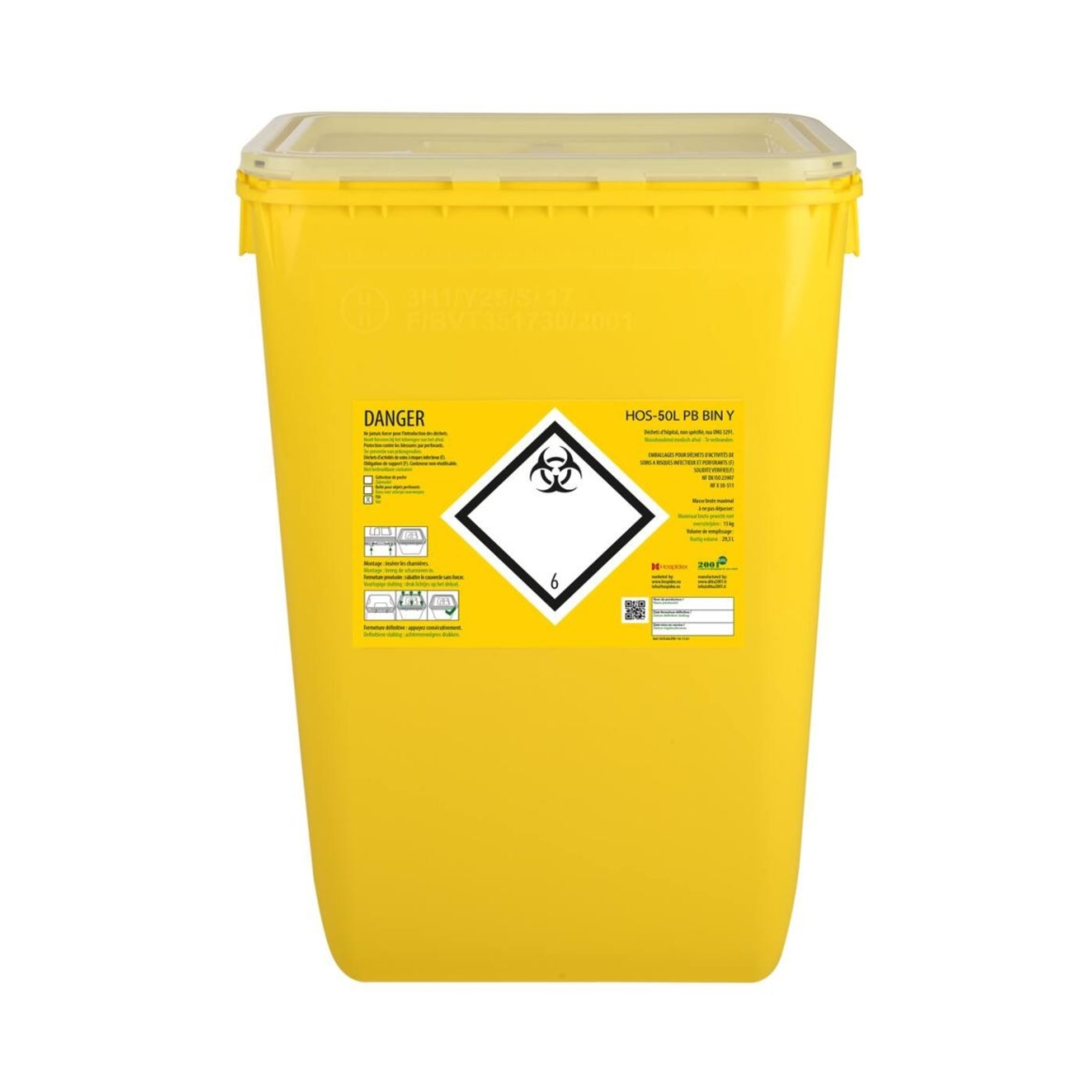 Contenedor Clinisafe bidón plástico rectangular - Hospidex