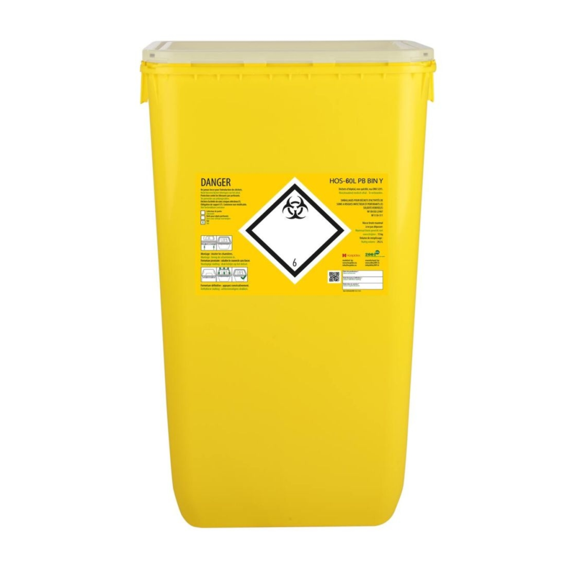 Contenedor Clinisafe bidón plástico rectangular - Hospidex