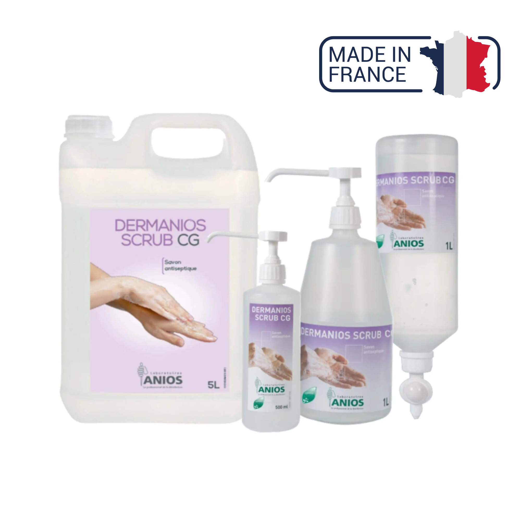 Dermanios Scrub CG antiseptic soap (Various sizes) - ANIOS