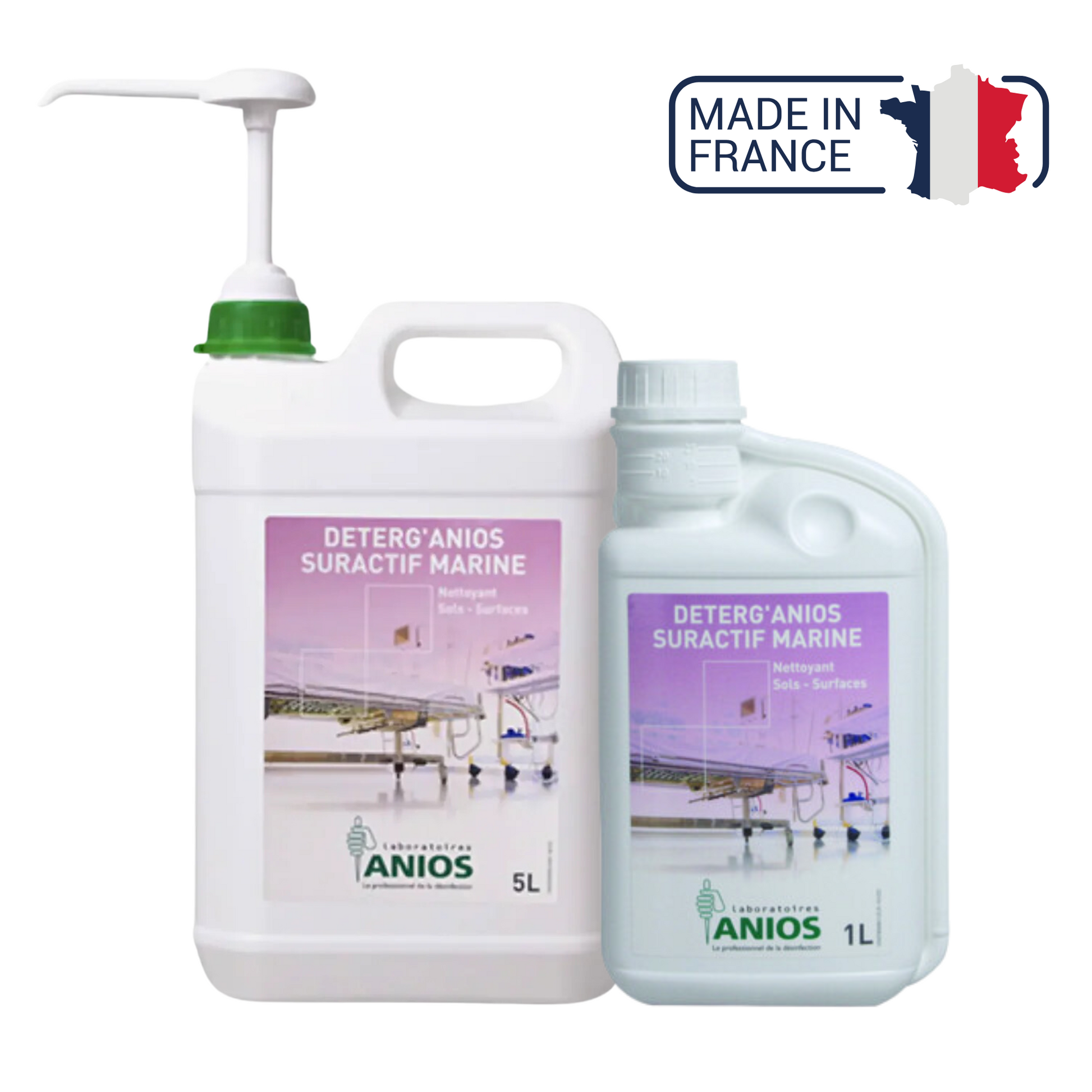 Deterg'anios suractif Marine - Sols et Surfaces - Effet mouillant, dispersant et solubilisant - 1L ou 5L - Anios - My Médical