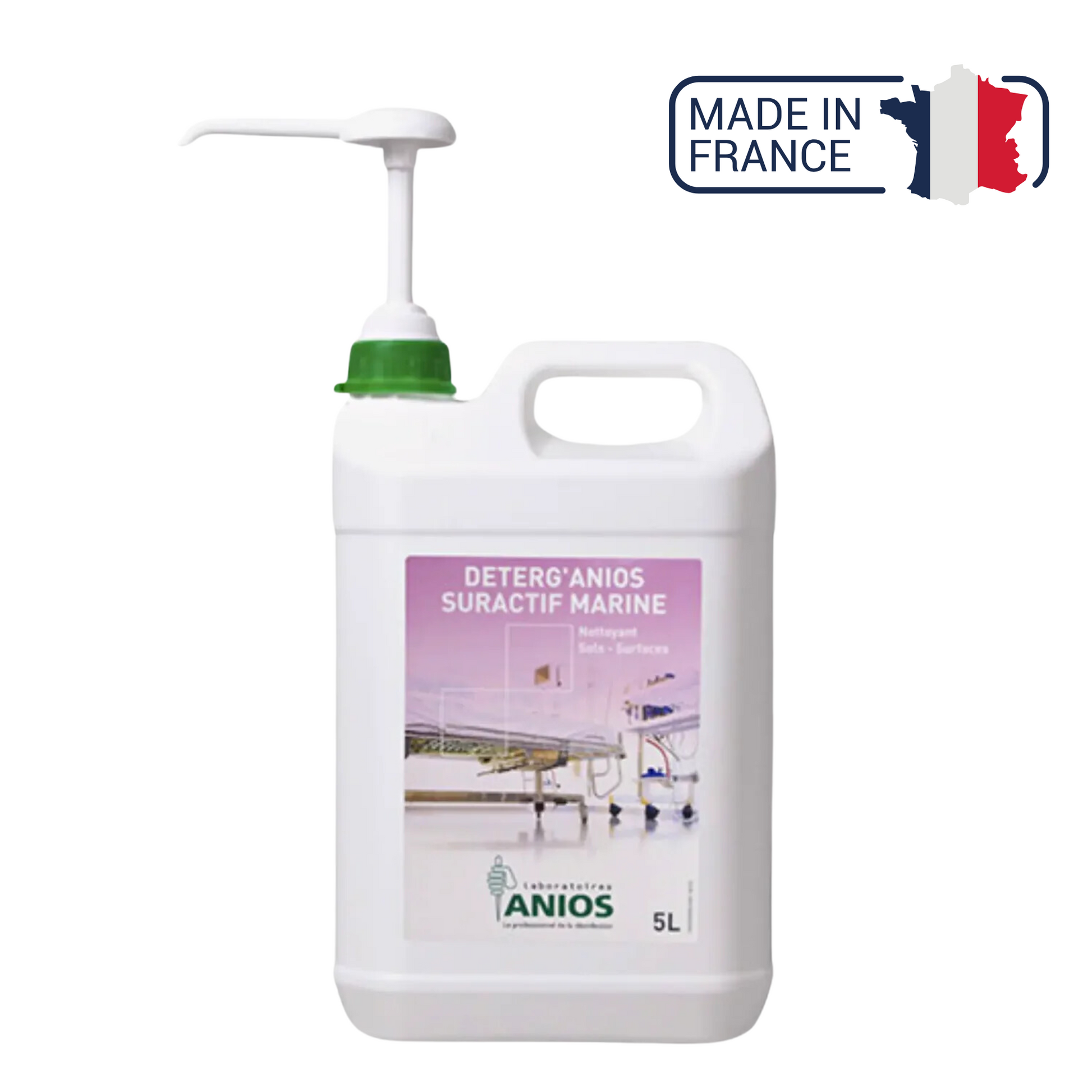 Deterg'anios suractif Marine - Sols et Surfaces - Effet mouillant, dispersant et solubilisant - 1L ou 5L - Anios - My Médical