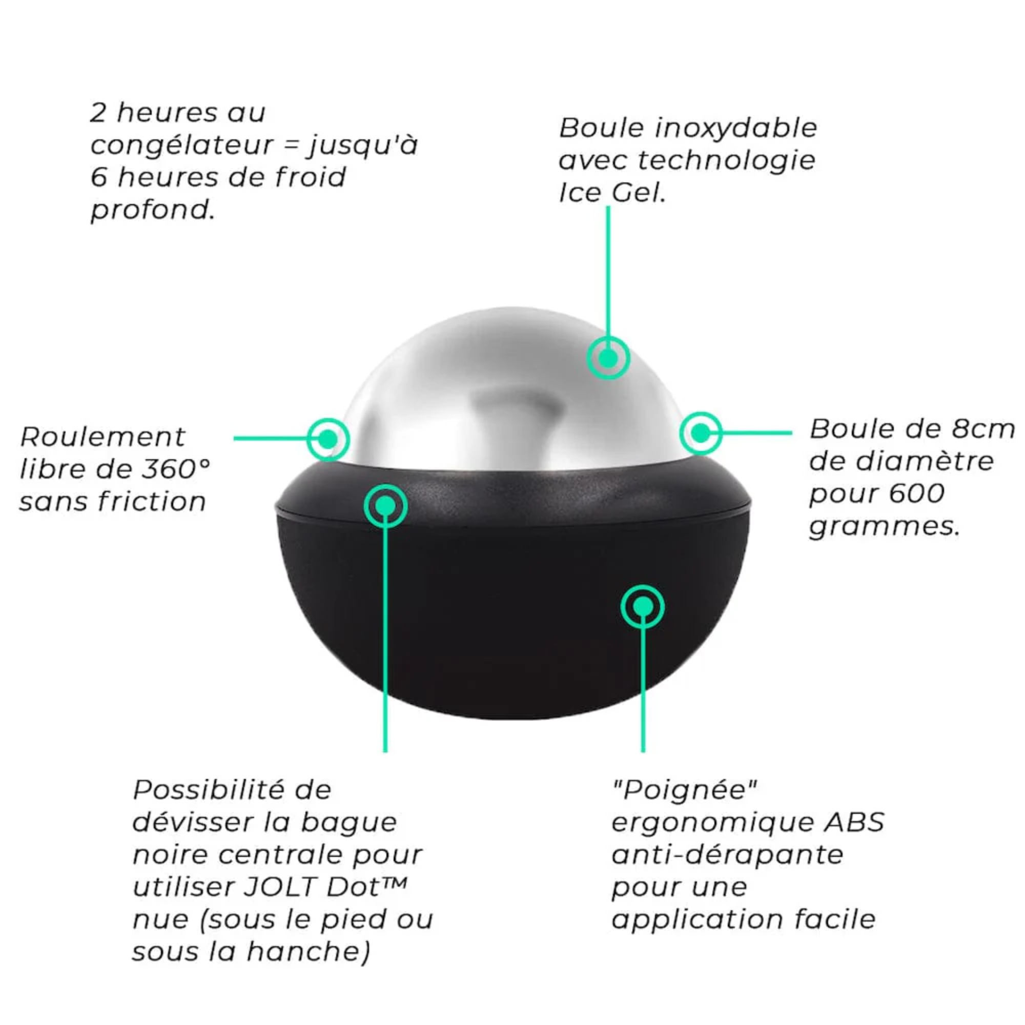 Dot - Boule de massage 2 en 1 - Ø 8 cm - Jolt - My Médical