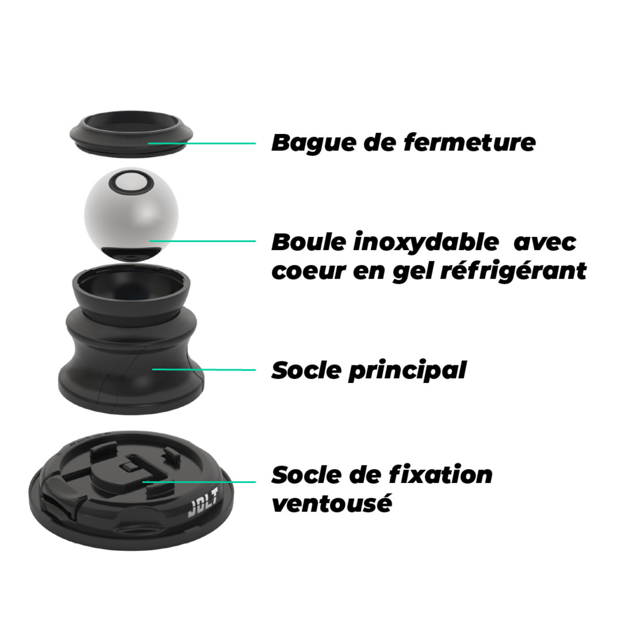 Dot Wall - Pelota de masaje 3 en 1 - Ø 8 cm - Jolt