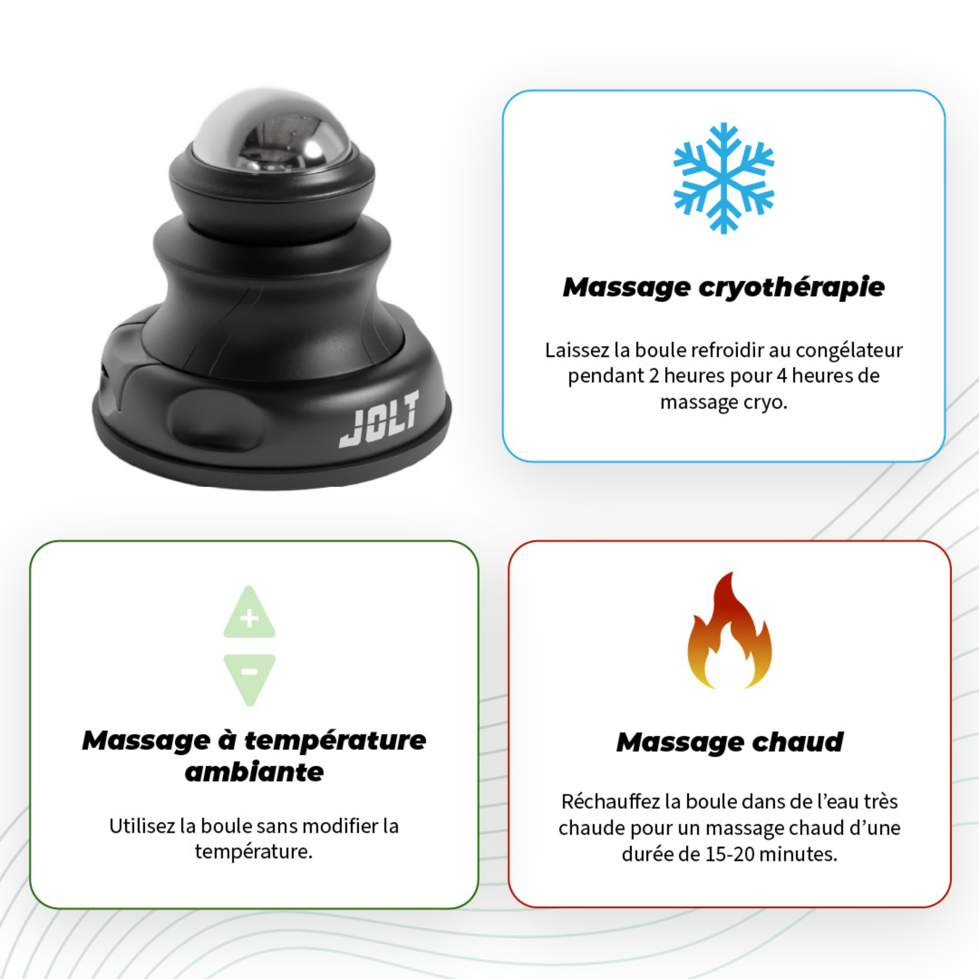 Dot Wall - Pelota de masaje 3 en 1 - Ø 8 cm - Jolt