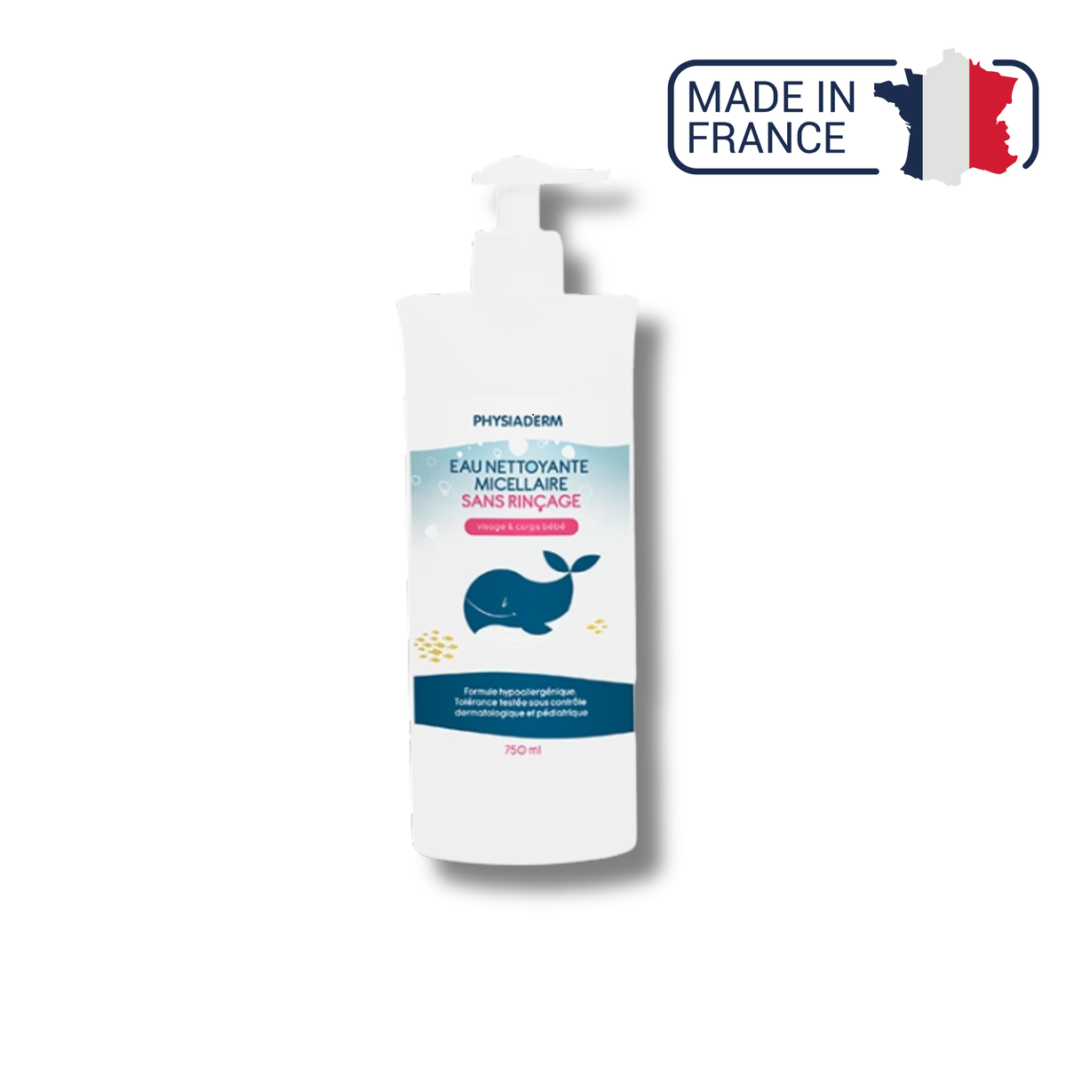 Eau nettoyante micellaire bébé 750ml pompe - Physiaderm