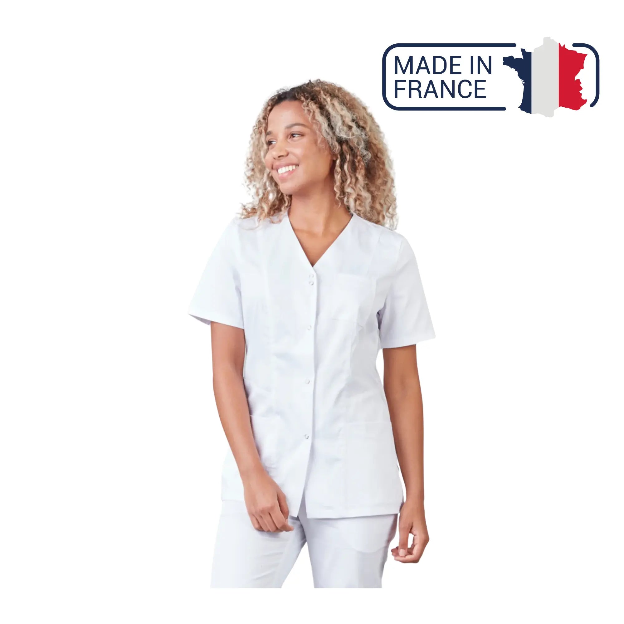 Gaia - Blusa de manga corta - Cuello en V - Mujer - 70 cm - Phirejo