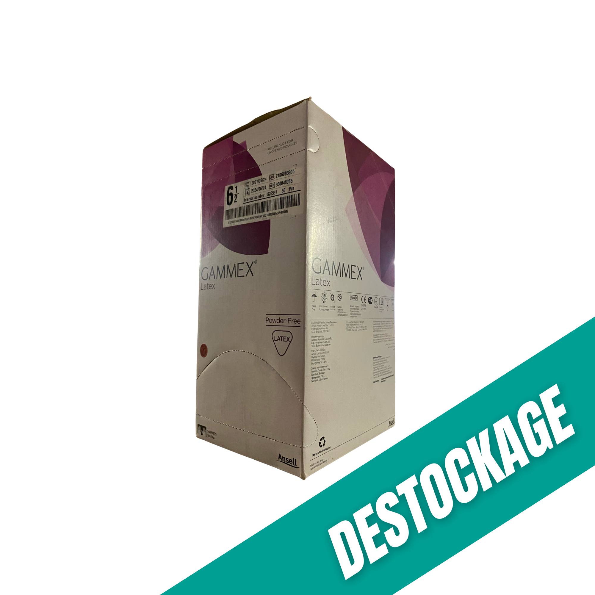 Gants de chirurgie latex Gammex - Taille 6 ou 6/1/2 - Boite de 50 paires // Destockage