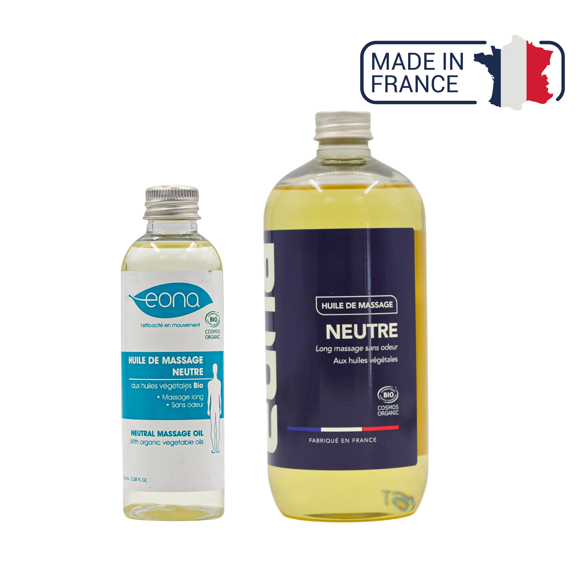 Huile de massage Neutre - Bio - 2 contenances - Eona