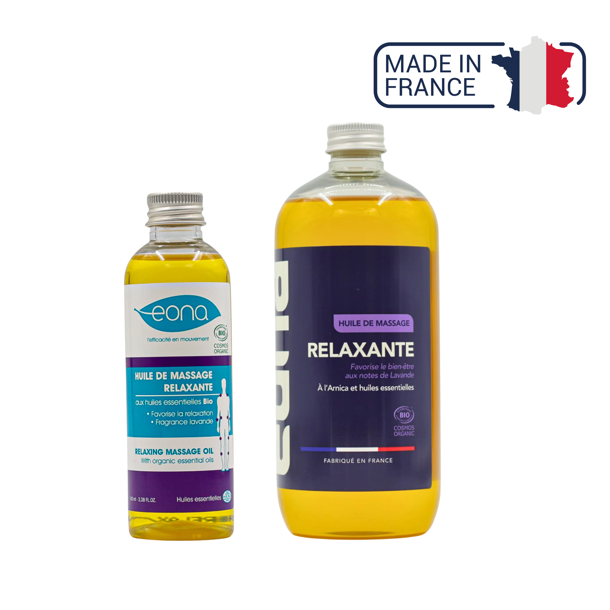 Aceite de masaje - Relajante - Orgánico - 2 tamaños - Eona
