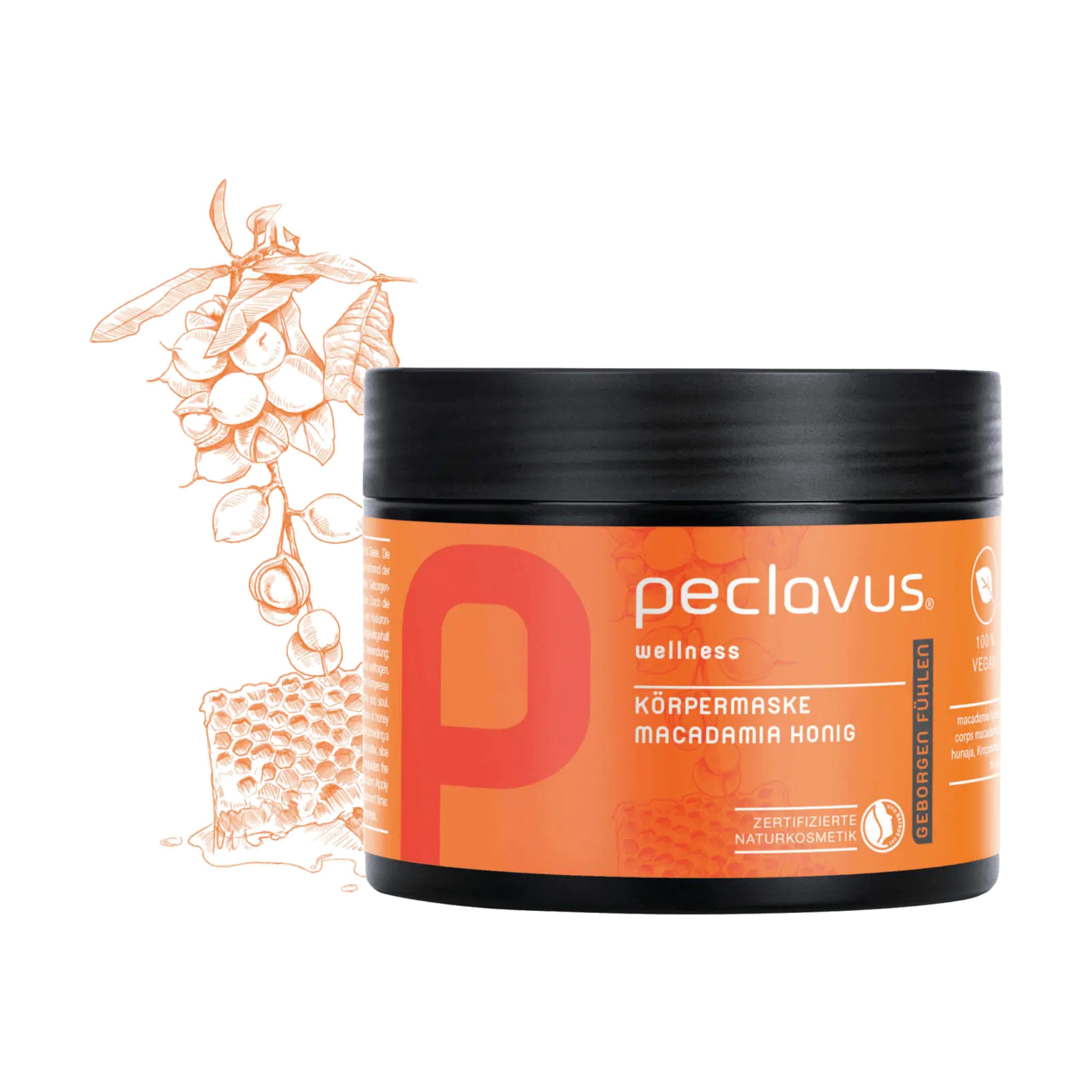 Body Mask - Macadamia Honey - "Feel Safe" - 500 ml - Peclavus