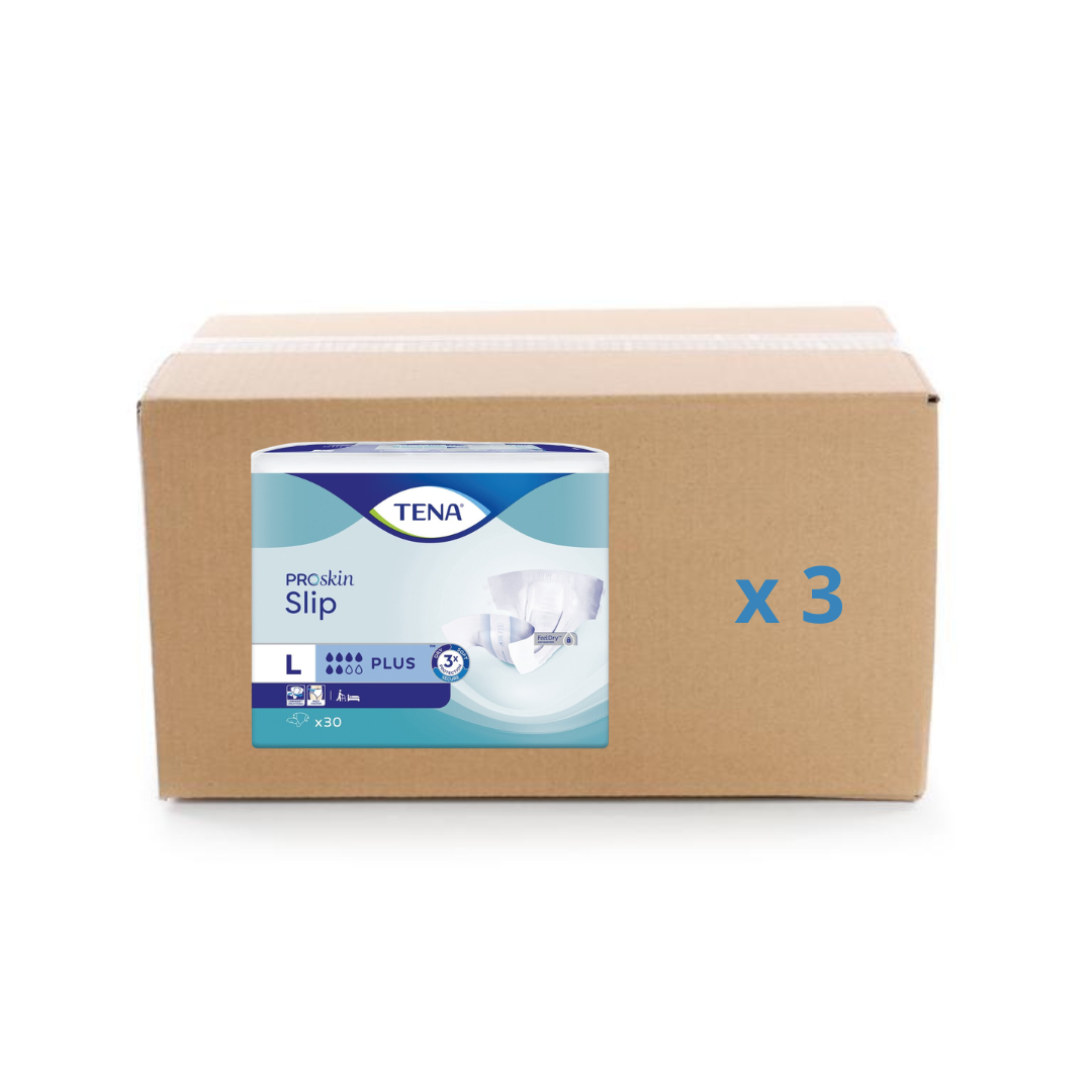Pack 3x30U Tena Slip Proskin Plus - 6 gouttes - 4 tailles - Tena - My Médical