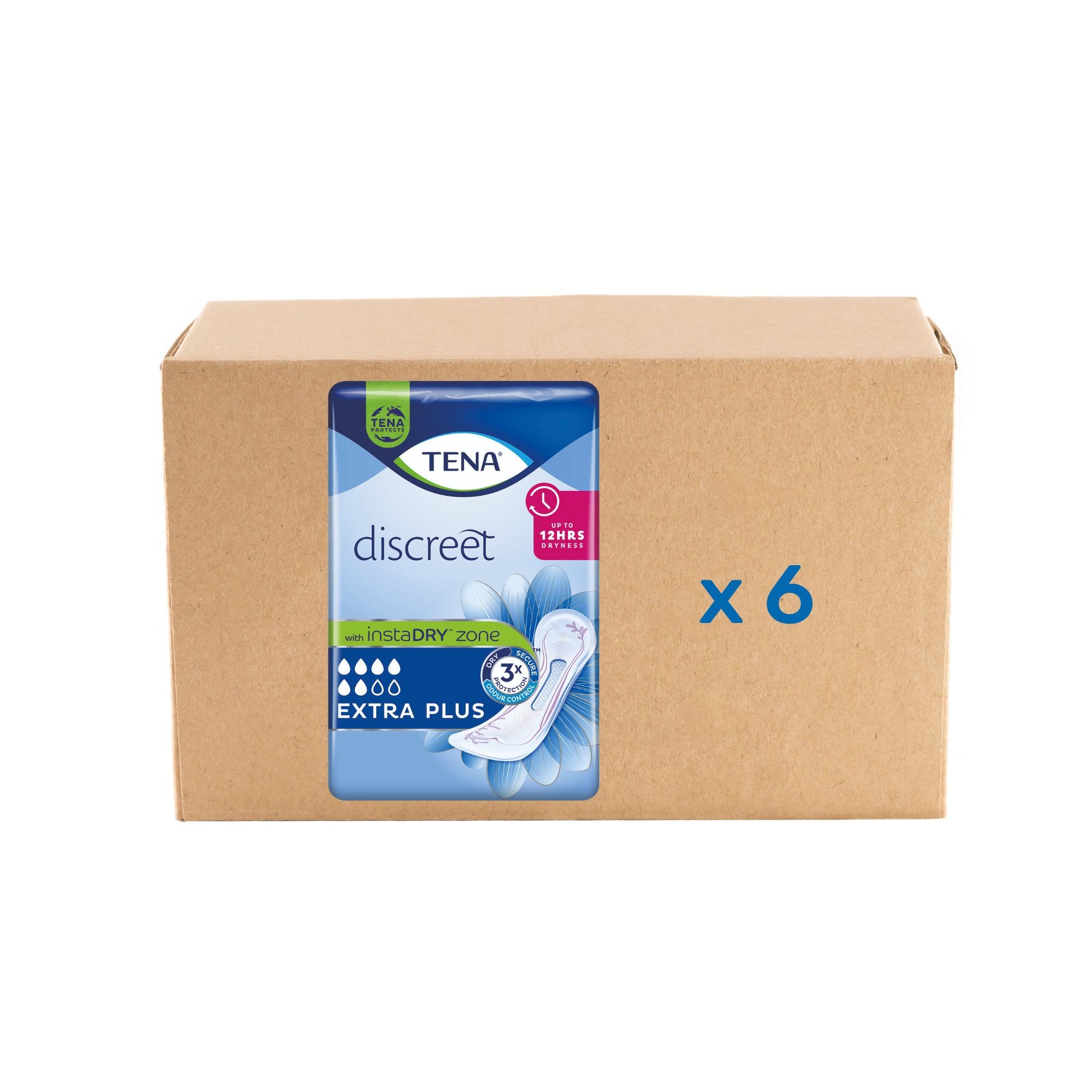 Pack 6x16U Protección Lady Discreet Extra Plus Instadry - 6 gotas - Tena