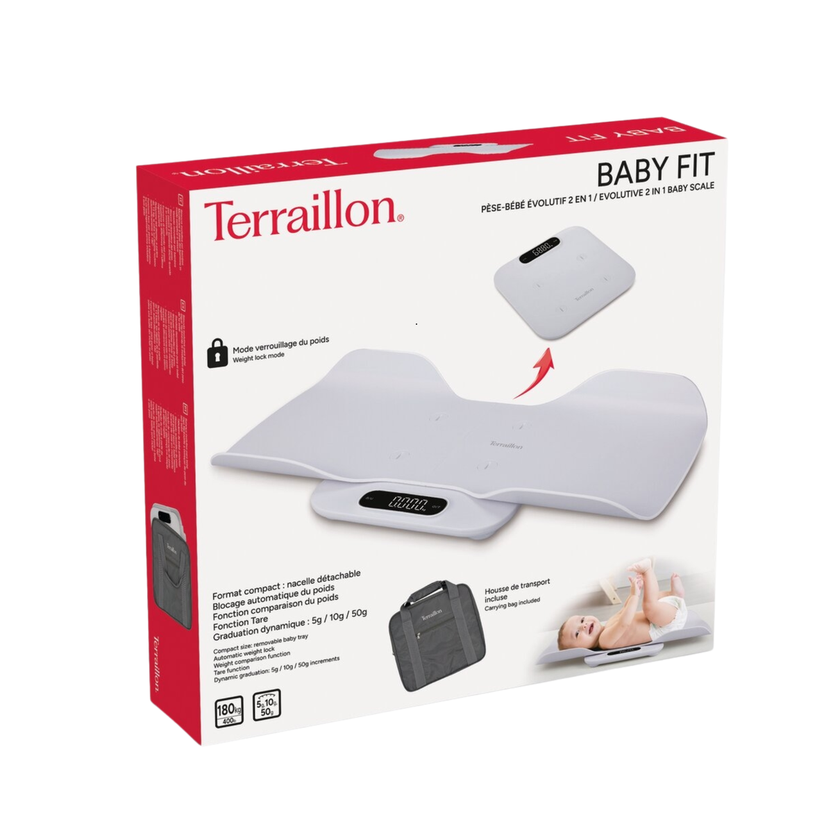 Pèse Bébé évolutif 2en1 Baby Fit - Portée : 180 kg - Terraillon
