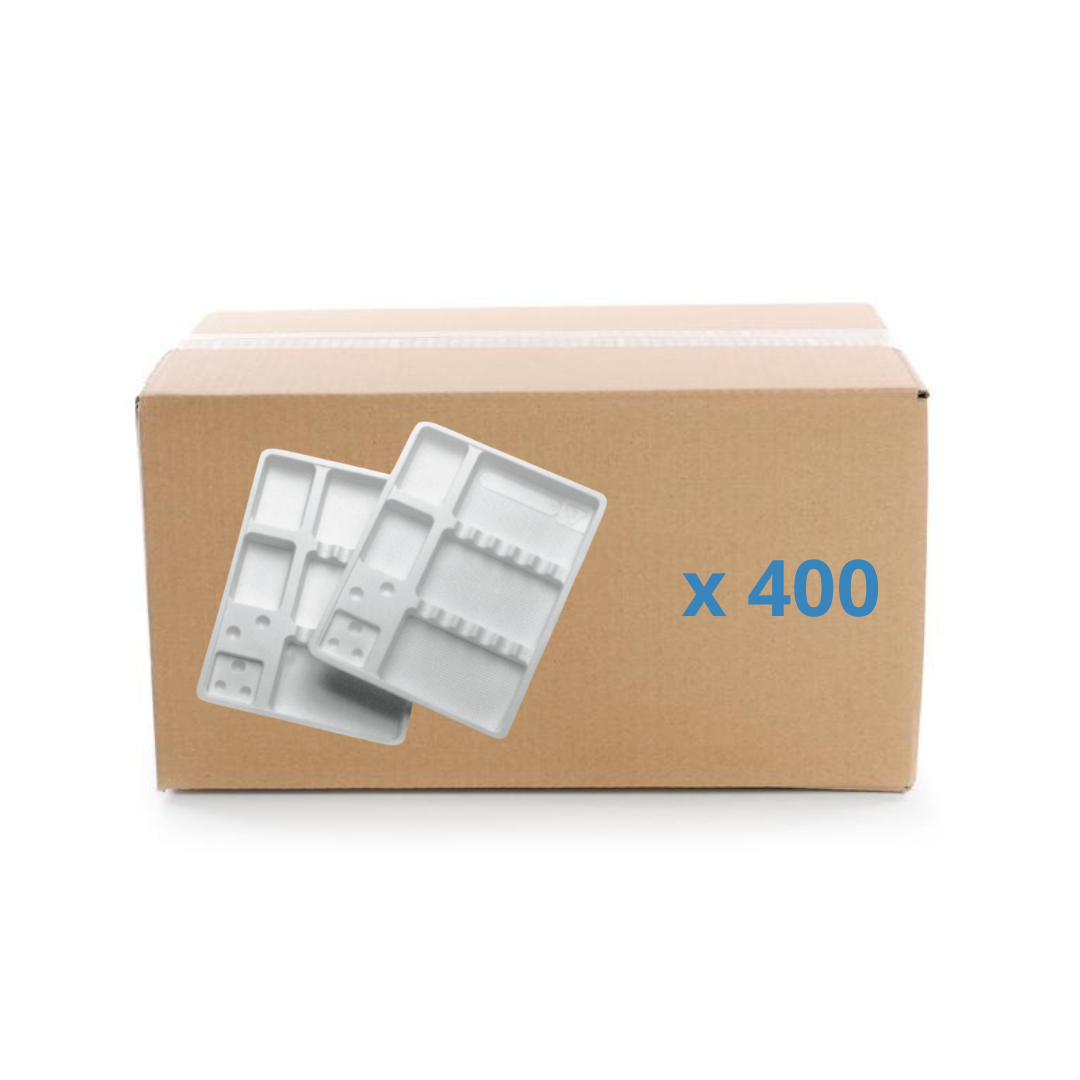 Plateaux de soin à usage unique avec compartiments - 3 formats - Carton de 400