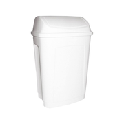 Cubo de basura basico plastico 50L Blanco