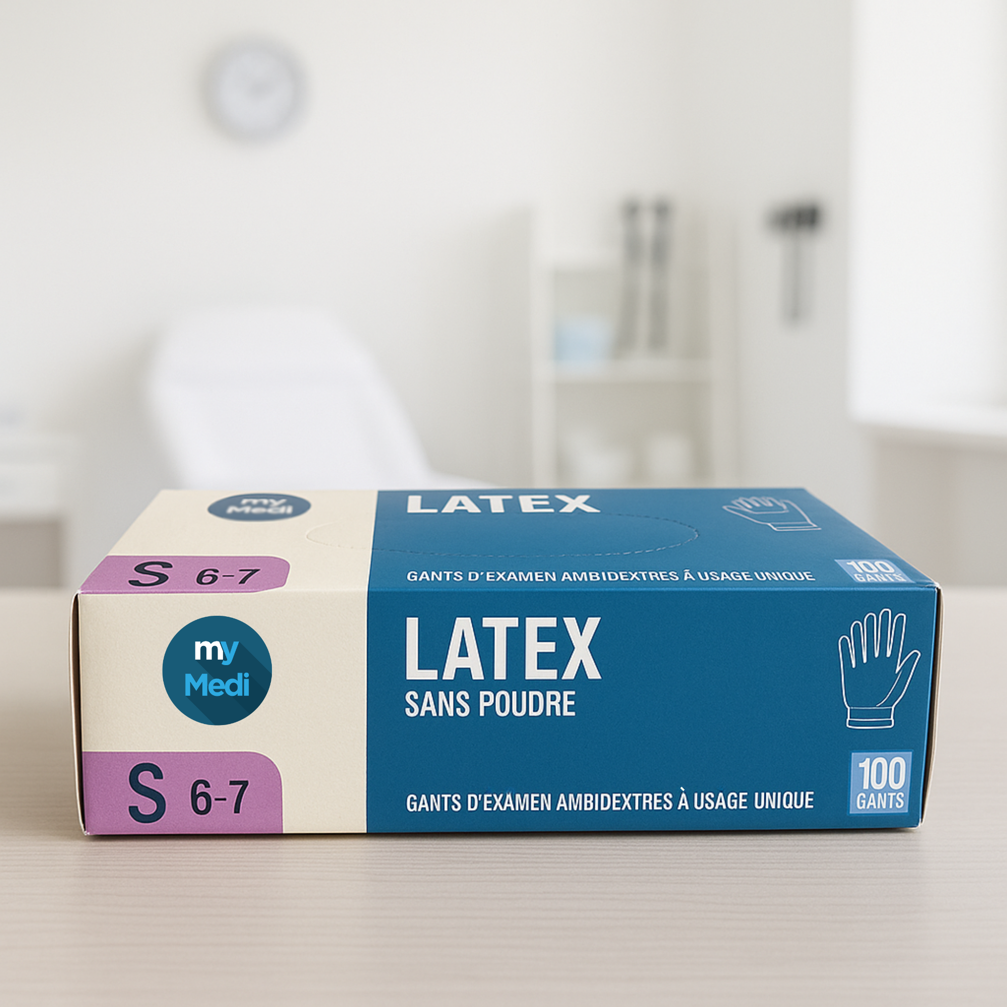 Examination Gloves - Latex - Powder Free - Ambidextrous - Box of 100 - My Podologie