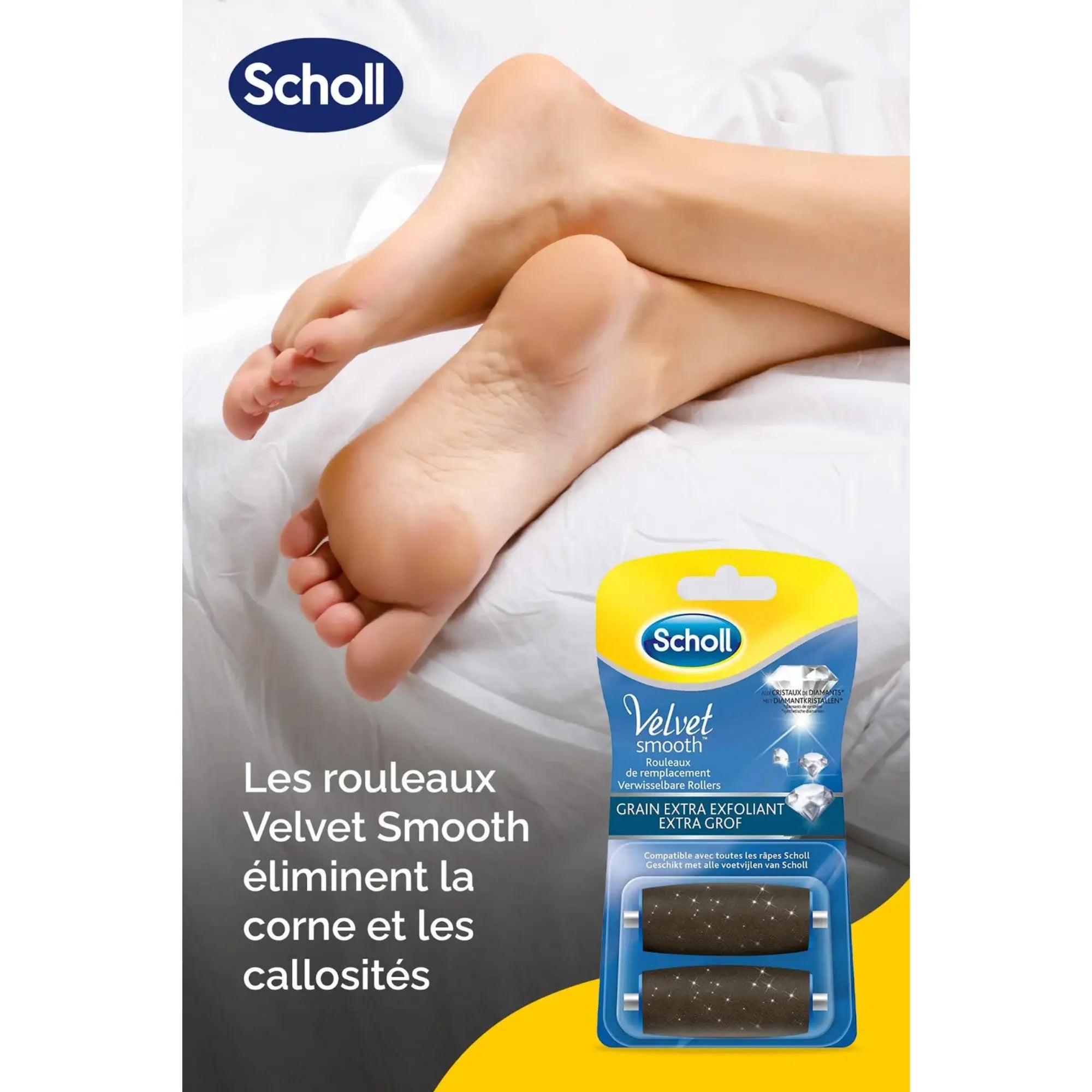 Recharge Rouleau Grain Extra-Exfoliant - Râpe de Pédicurie Électrique - Velvet Smooth - Scholl - My Médical