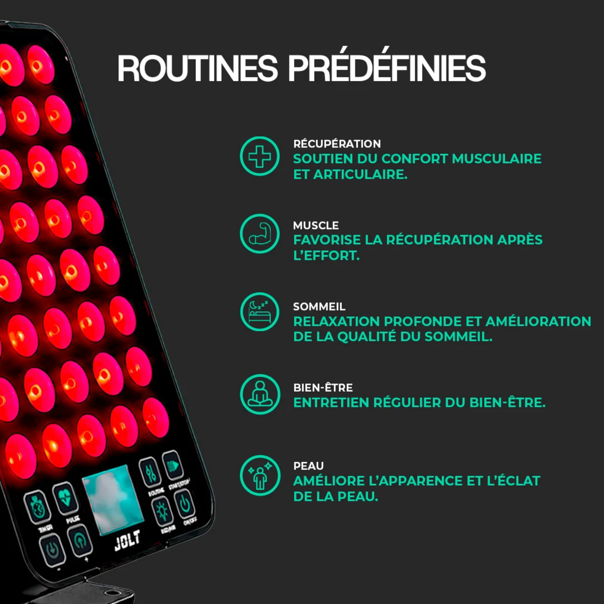 Redlight Plus - 40 LED 200 W - luminothérapie zone ciblée - Jolt