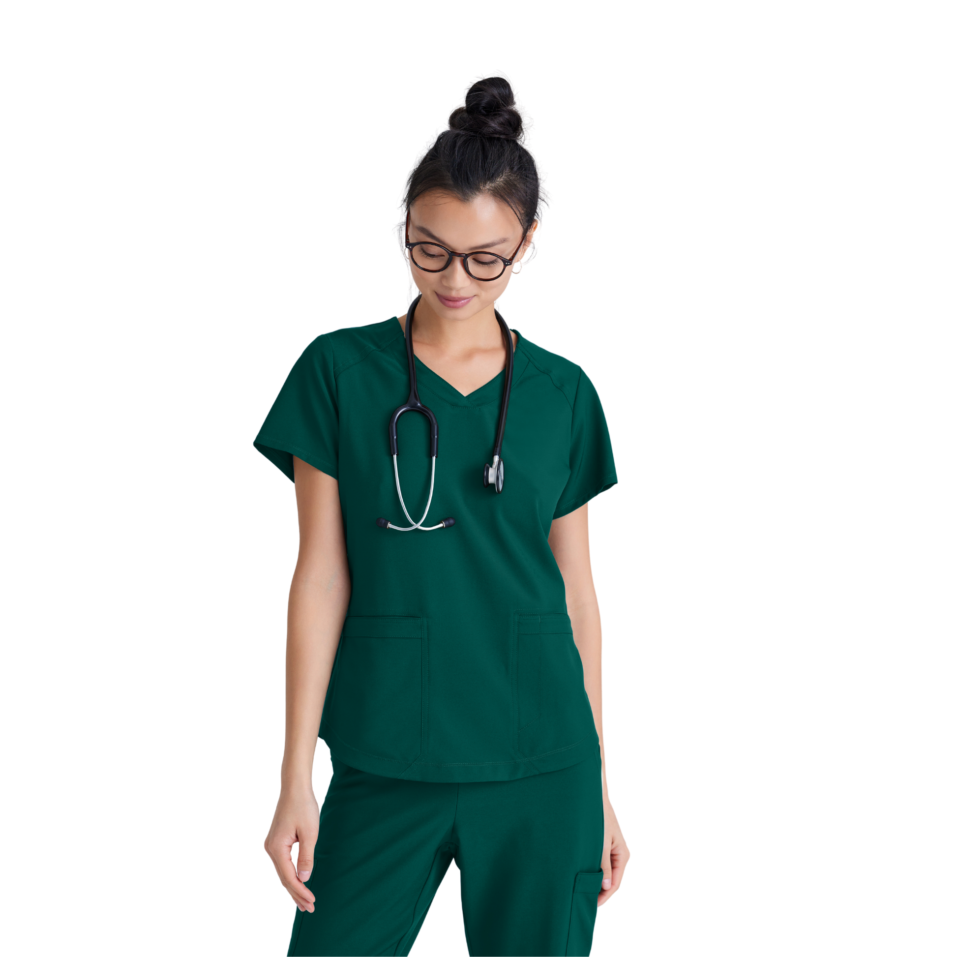 Rhythm Top - Tunique médicale classique et moderne - Femme - Grey’s Anatomy Evolve GREYS ANATOMY EVOLVE Vert forêt / XL