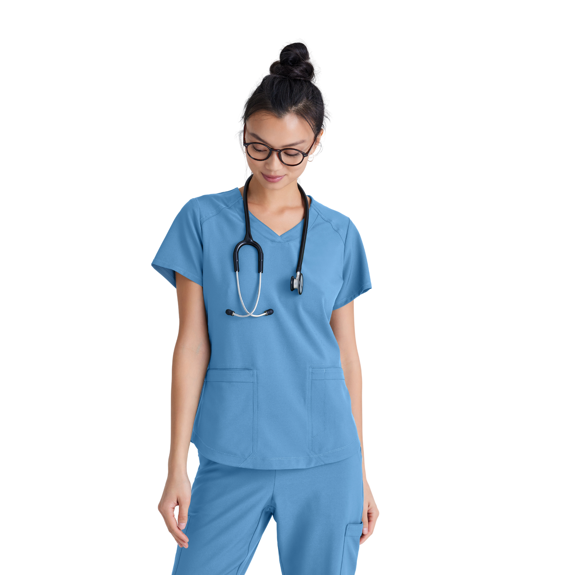 Rhythm Top - Tunique médicale classique et moderne - Femme - Grey’s Anatomy Evolve GREYS ANATOMY EVOLVE Bleu ciel / XL