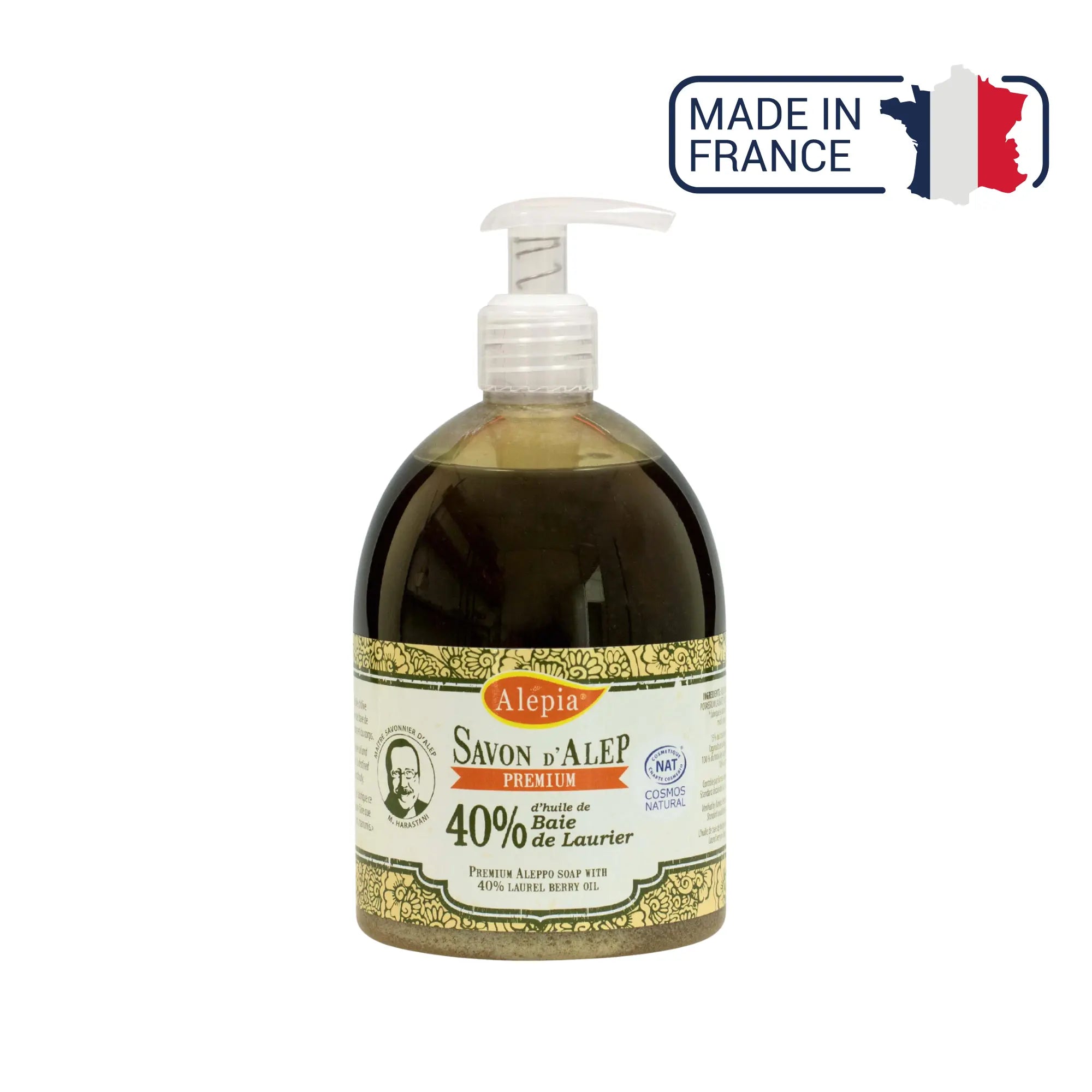 Premium Aleppo Liquid Soap 40% Laurel 500ml - Alépia