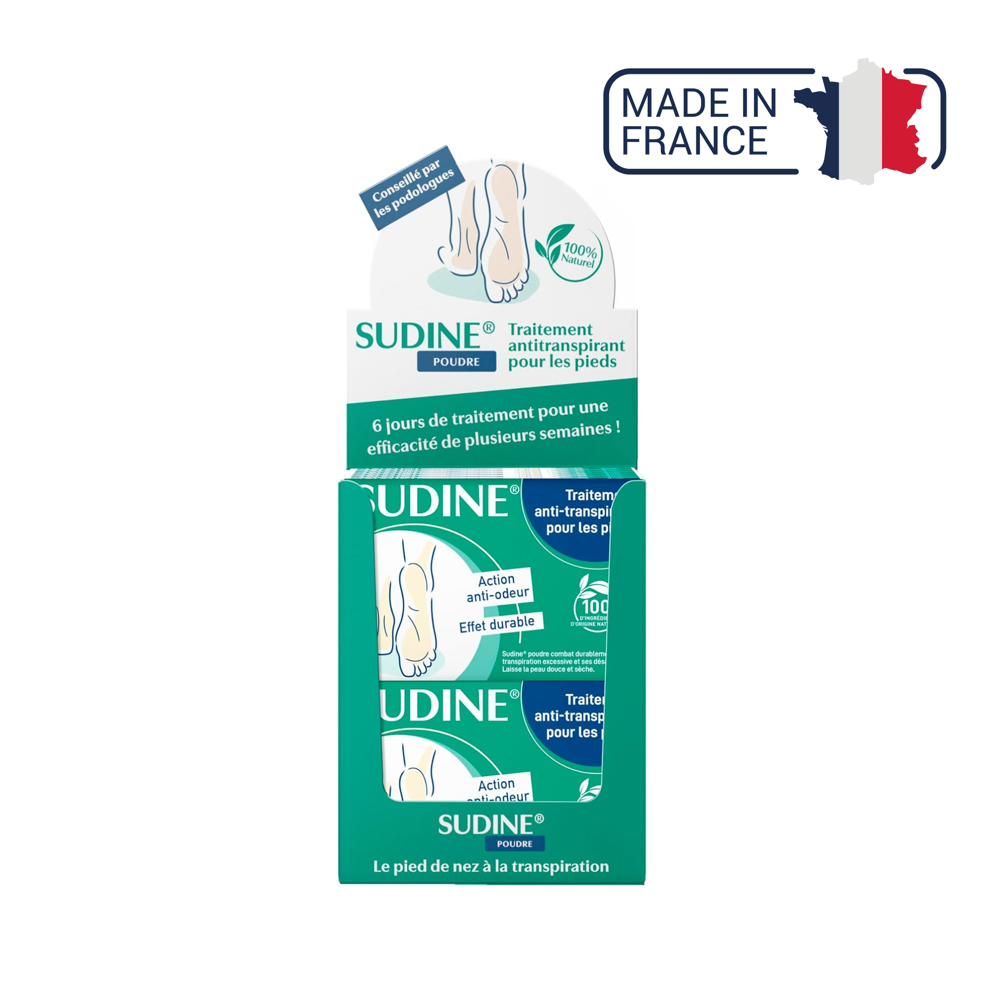 Sudine - Poudre traitement anti-transpirant pour les pieds - My Médical