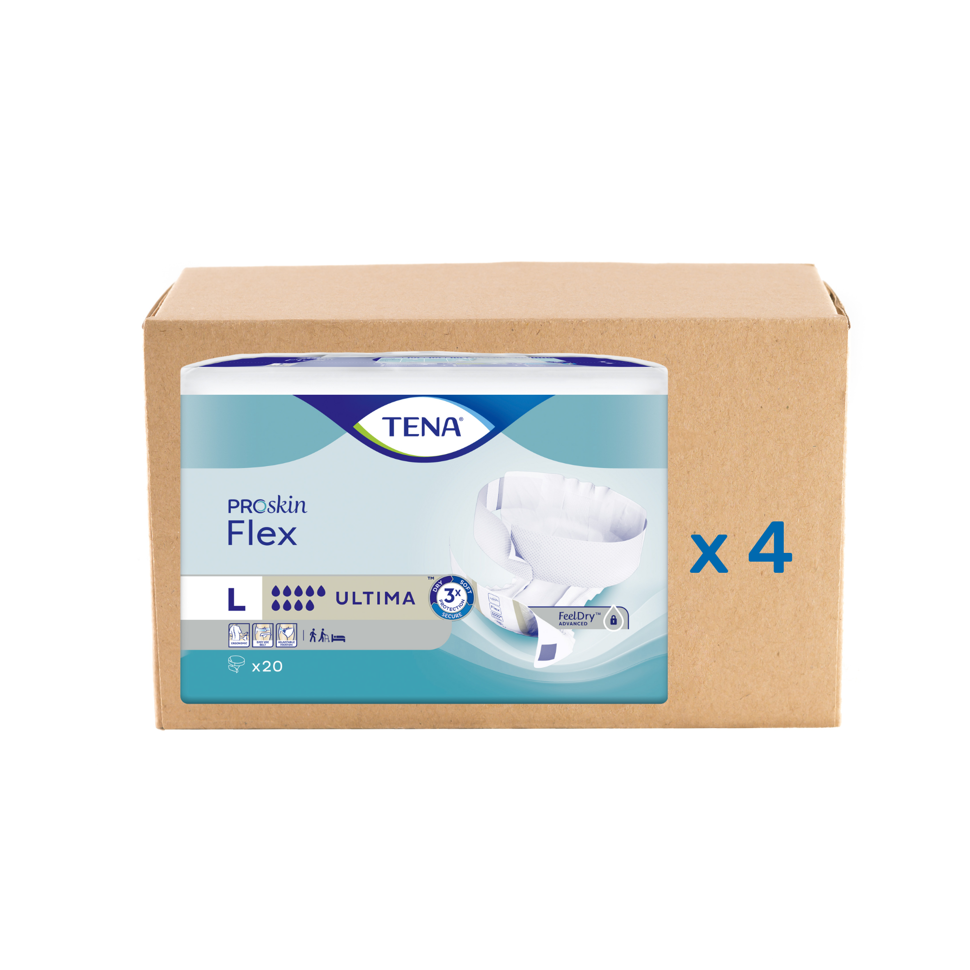 Pack 3x20/17U Cambio Tena Flex Proskin - Ultima 9 gotas - 4 tamaños - Tena