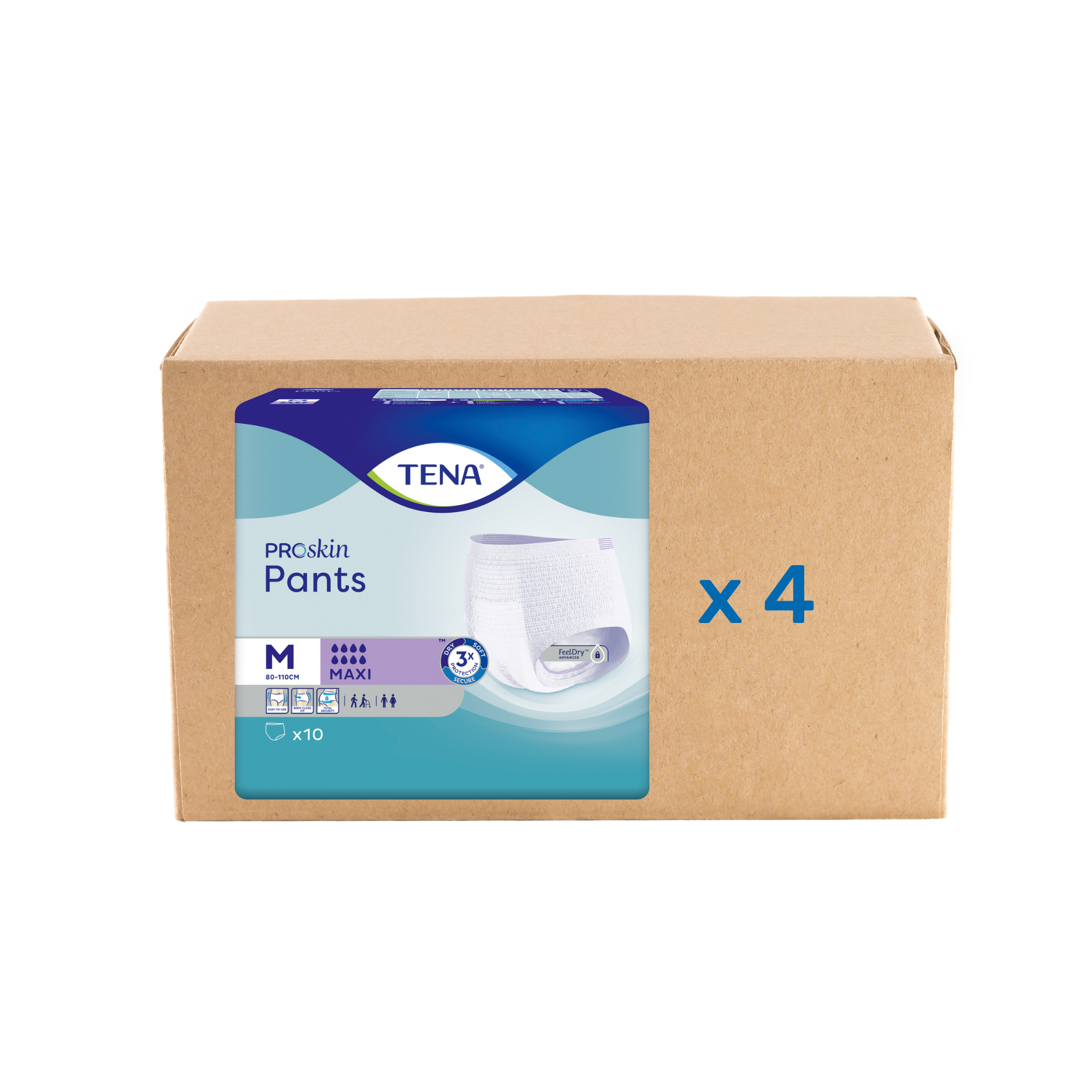 Pack 4x10U Tena Pants Proskin - Maxi - 8 gotas - 4 tallas - Tena