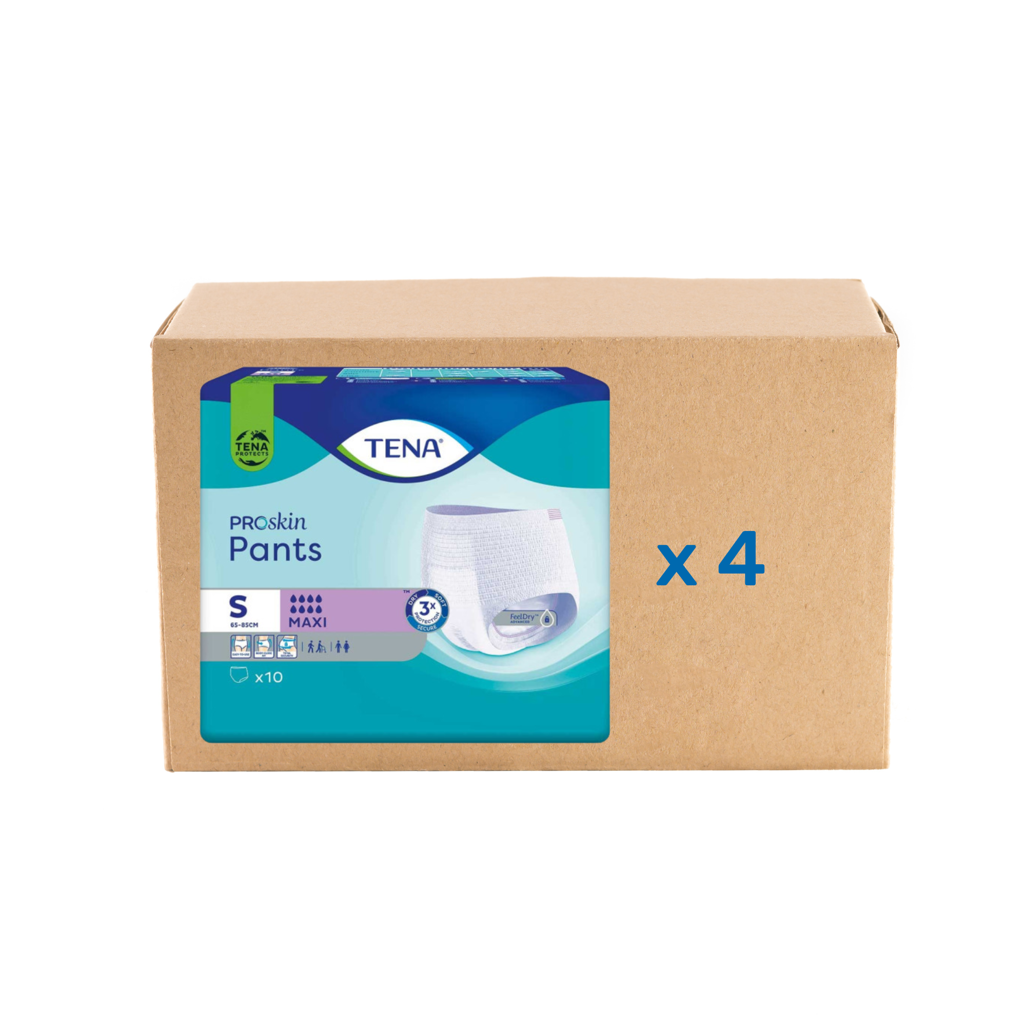 Pack 4x10U Tena Pants Proskin - Maxi - 8 gotas - 4 tallas - Tena