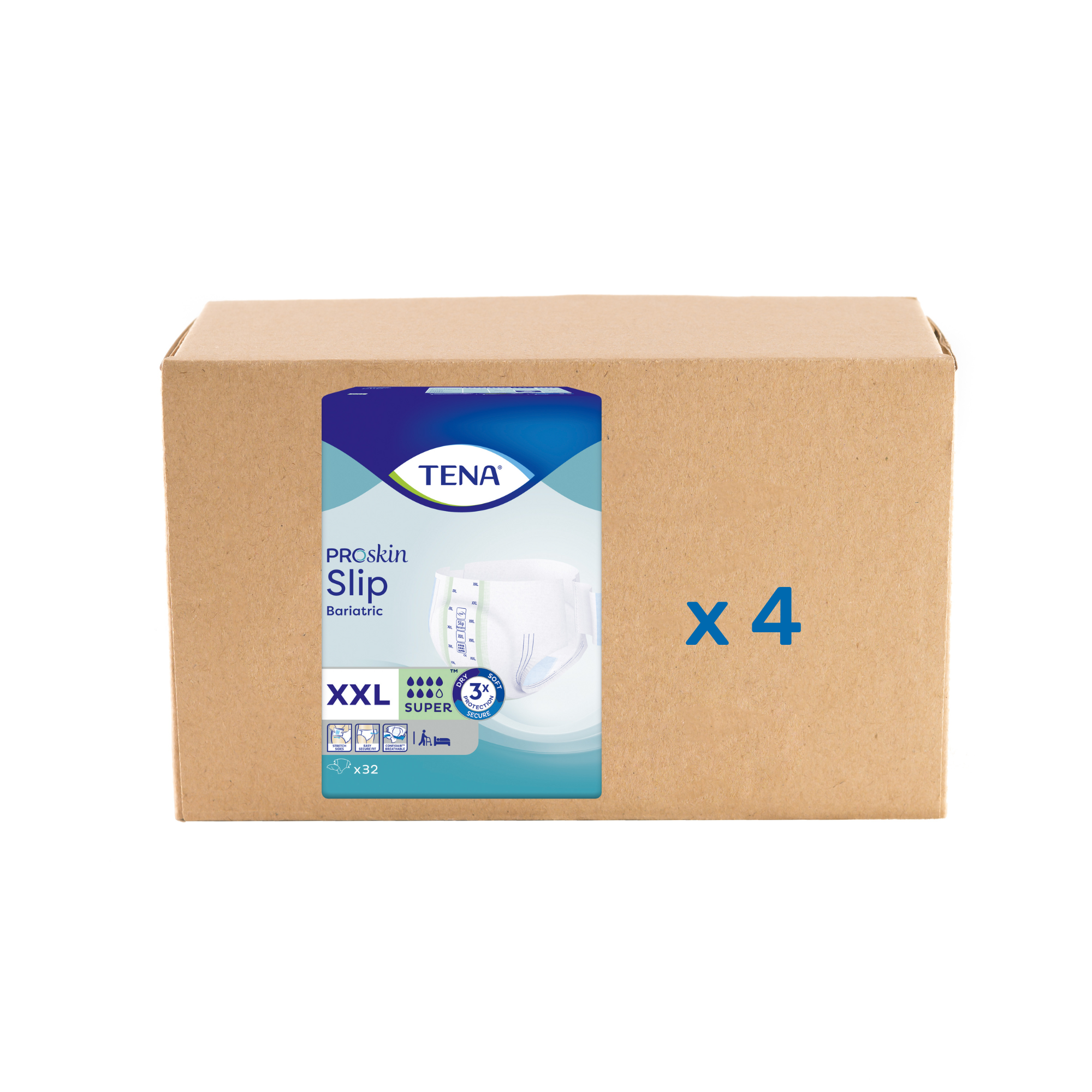 Tena Brief Bariatric Proskin Super - 7 drops - 2 sizes - Tena