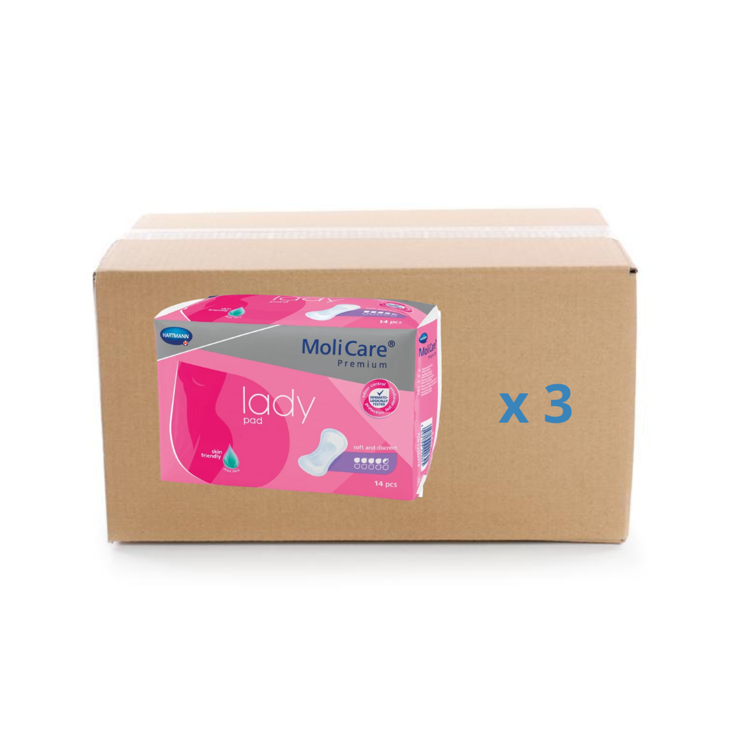 Premium Lady Pad Molicare protección anatómica - 3,5 gotas - caja 12x14U - Hartmann