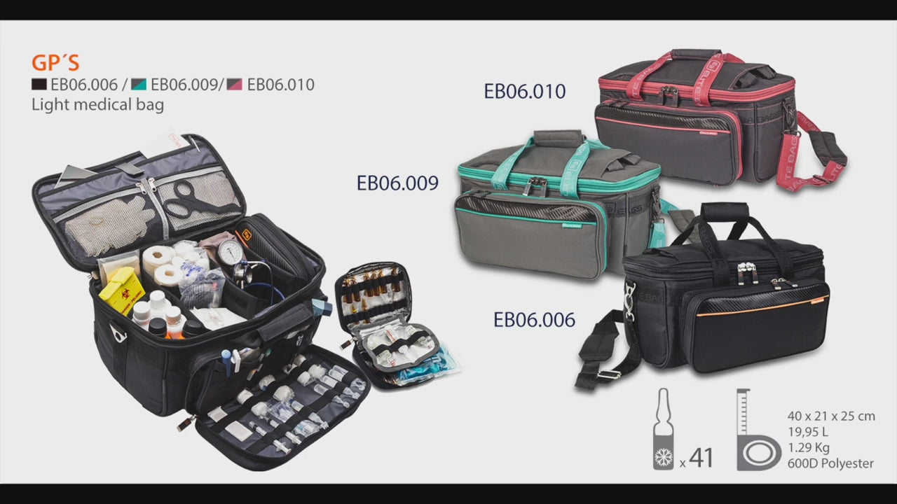 Load video: Elite GP Podiatry Case - Grey / Turquoise - Elite bags