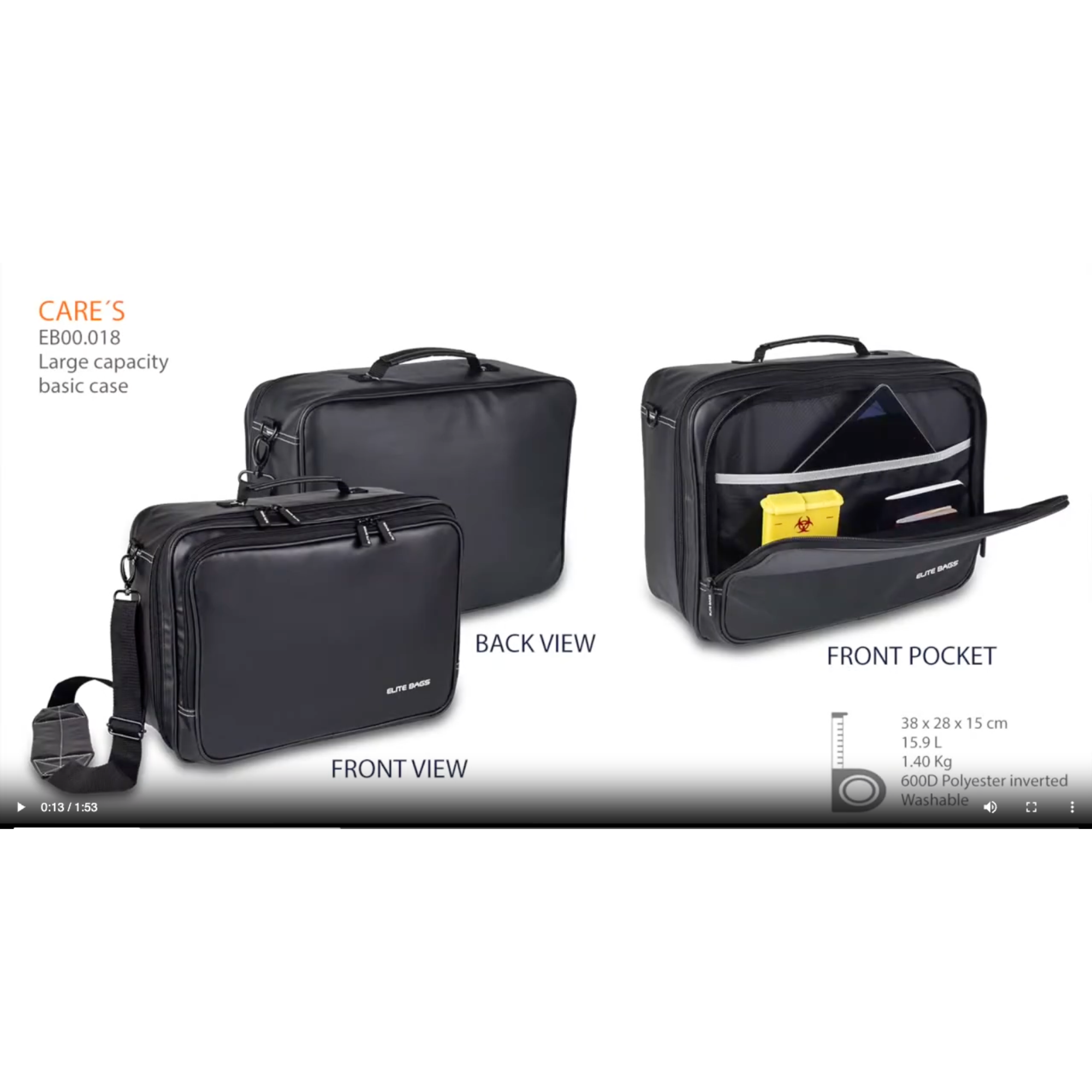 Cargar vídeo: Maletín médico CARE - Negro