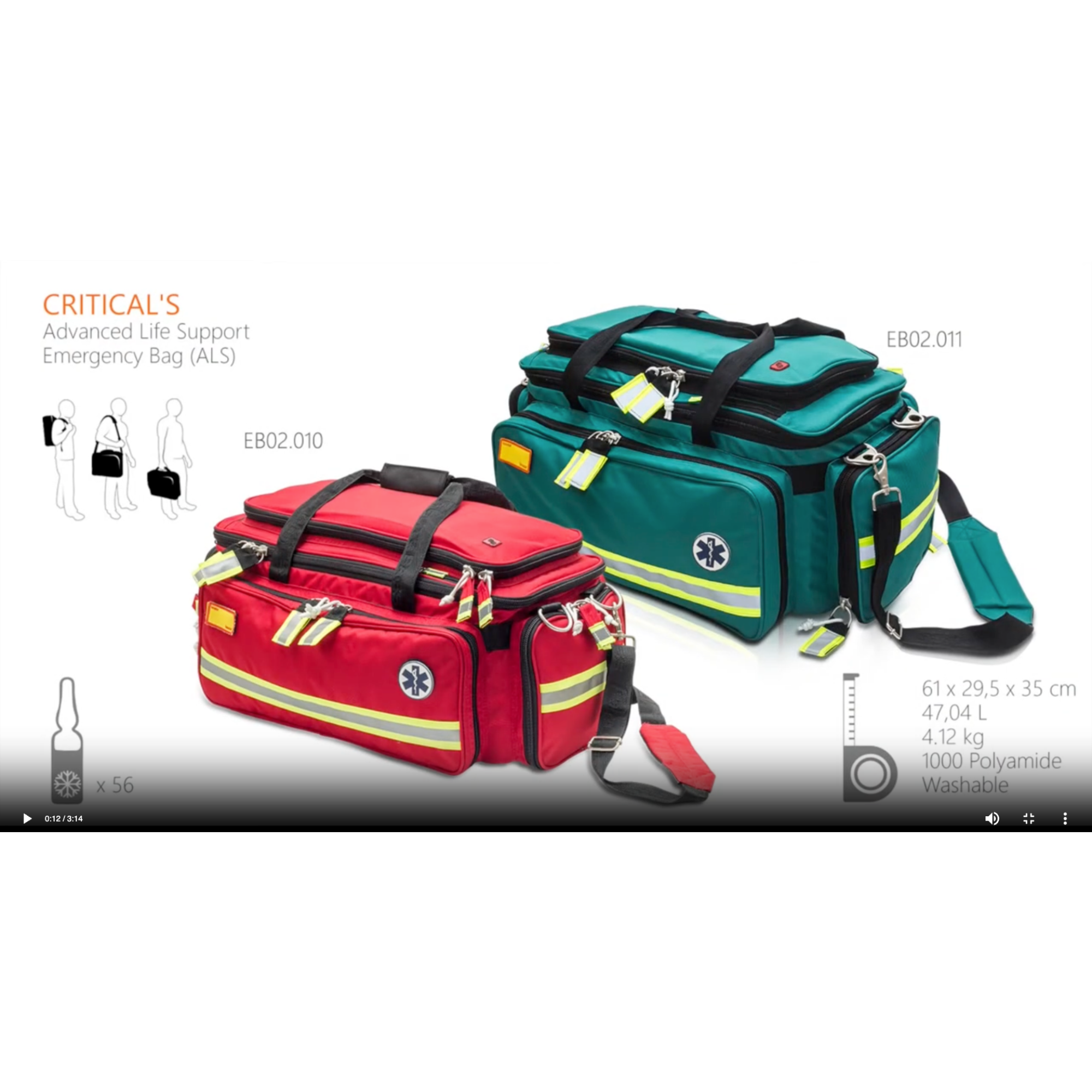 Cargar vídeo: Mochila de emergencia CRITICAL - 3 modelos - Elite Bags