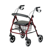 HOMECRAFT 4 Wheel Rollator - Red - Performance Health