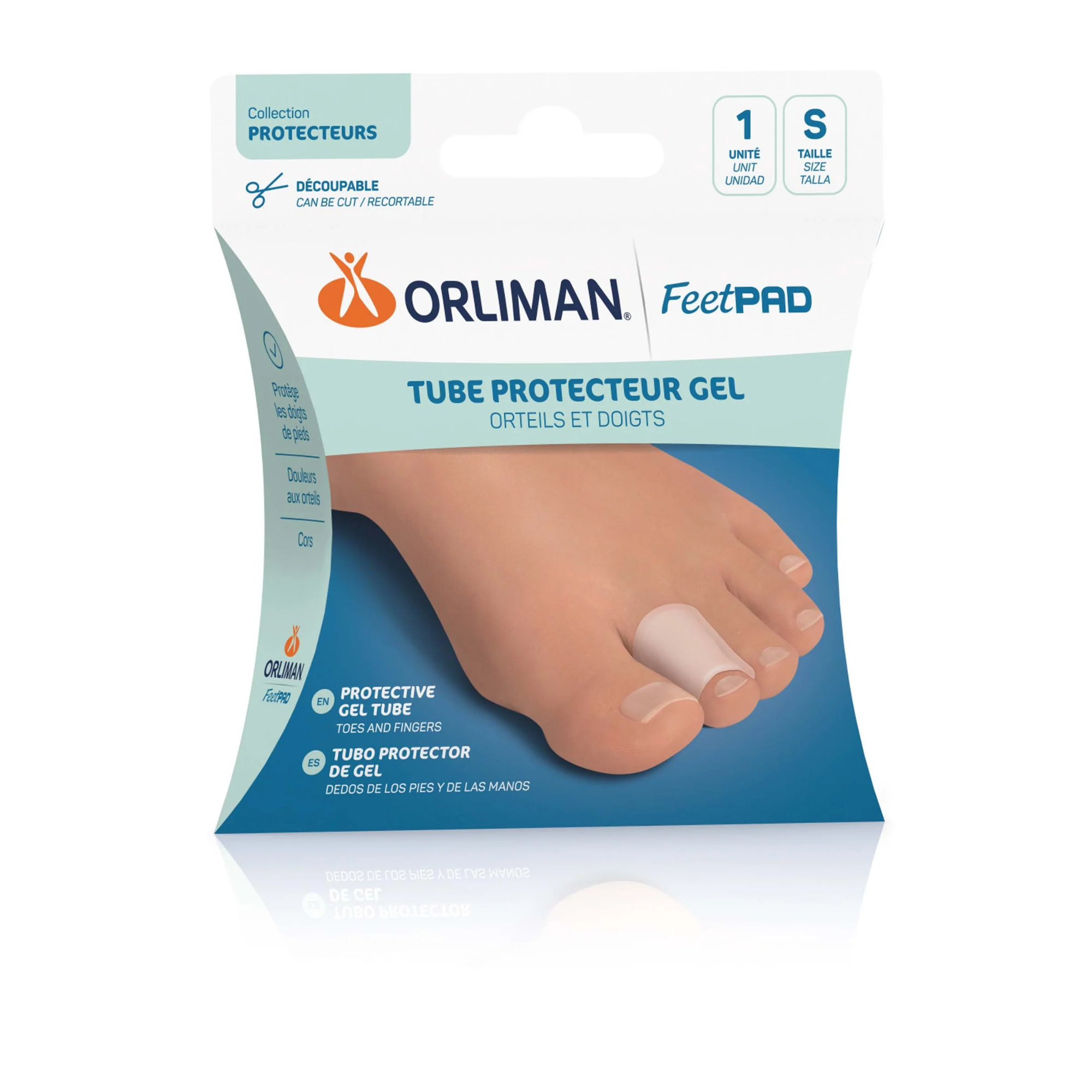 Tubo protector de dedos y dedos de gel FEETPAD - 3 tallas - Orliman
