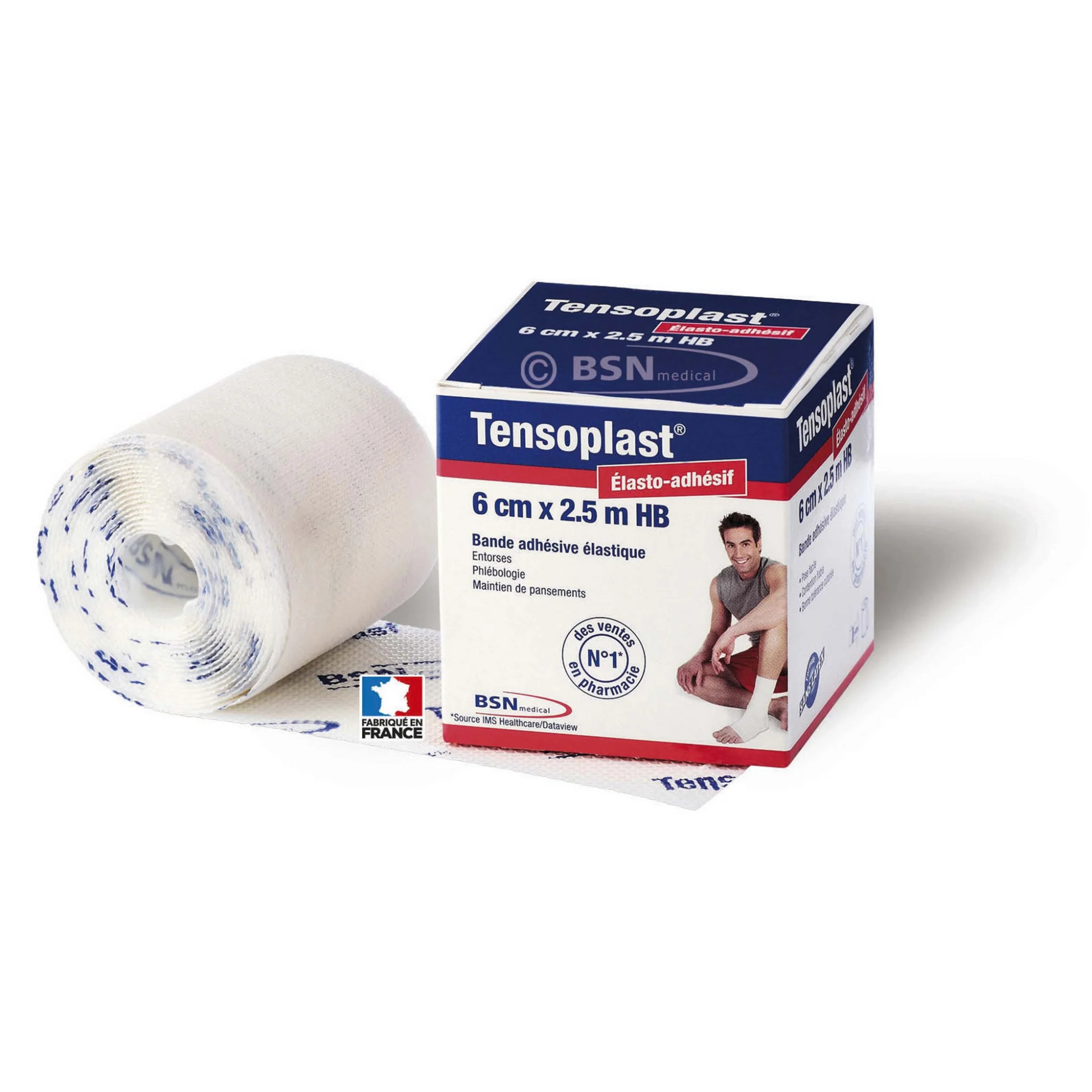 Bande adhésive élastique TENSOPLAST - 2,5 m x 8 cm - Chair - BSN Medical - My Médical